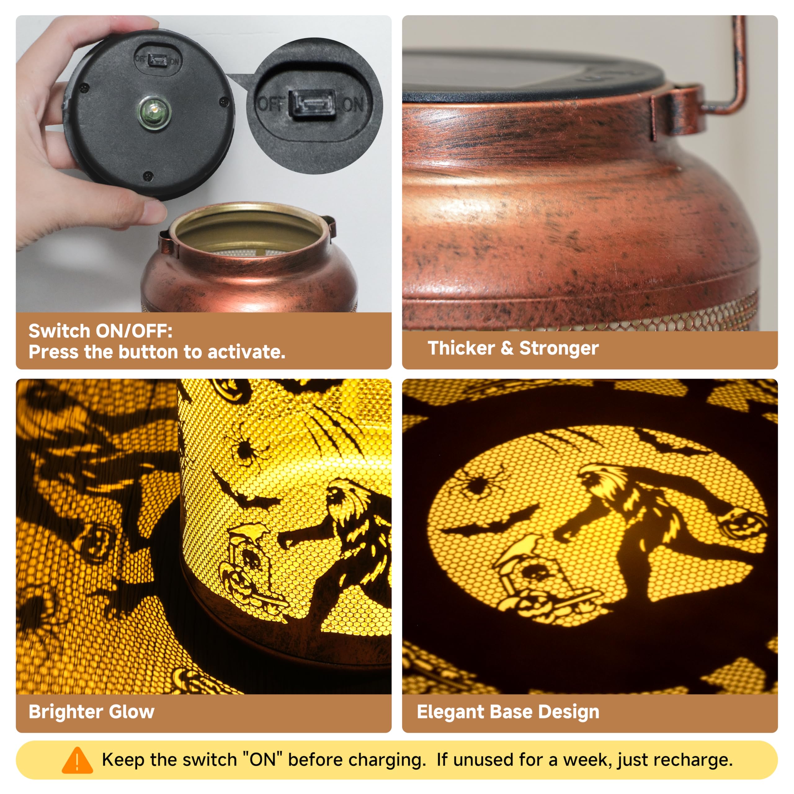 Bigfoot Solar Lanterns Outdoor Waterproof - Led Hanging Lantern Decor For Garden/Yard/Patio/Lawn  Perfect Gift For Women  Mom  Grandma  Men Halloween Birthday Christmas Mothers Day