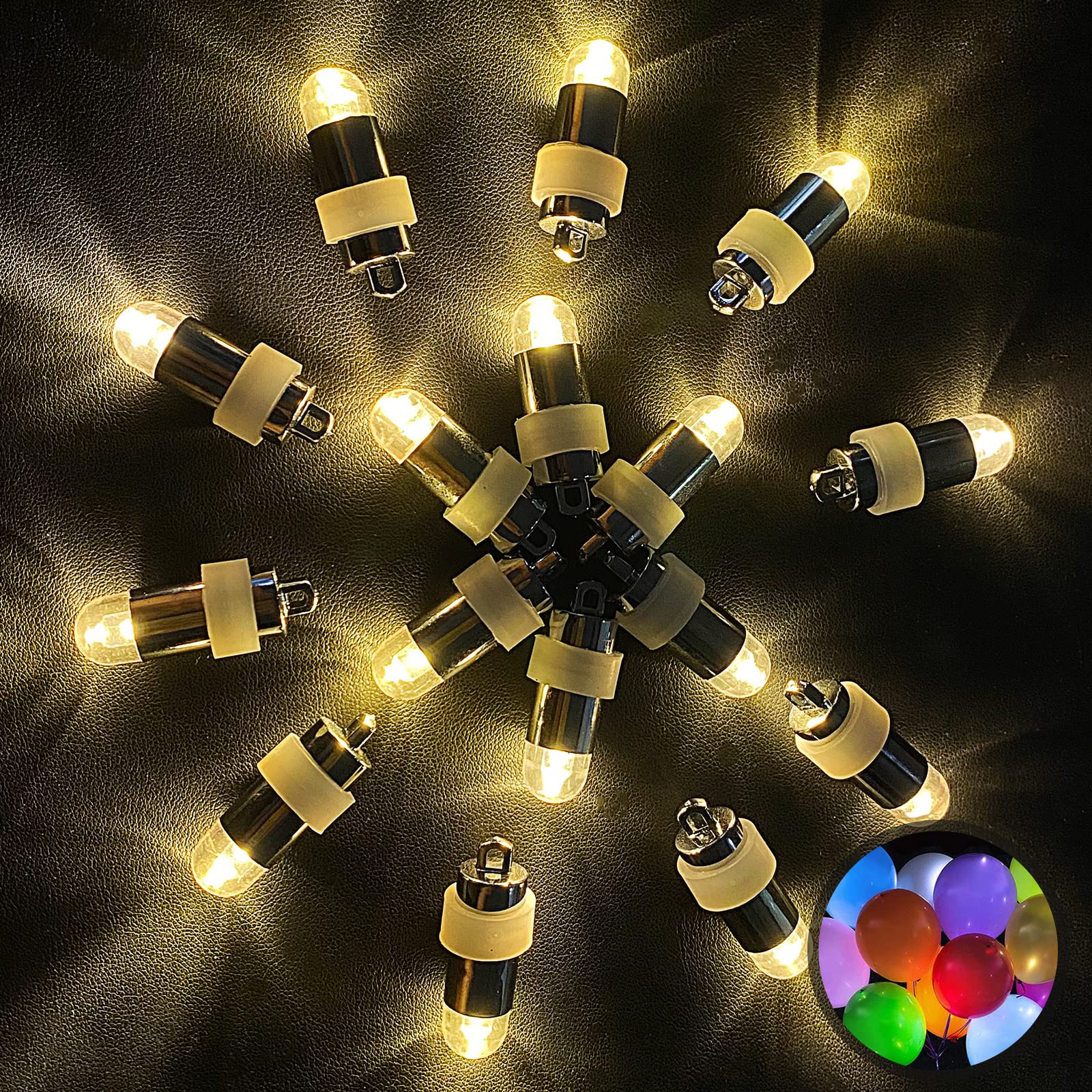 Aogist Mini Paper Lantern Lights, Waterproof Balloon Lights Battery Powered Party Lights for Graduation Party Birthday Party Wedding Halloween Christmas Decoration (Warm White, 24)