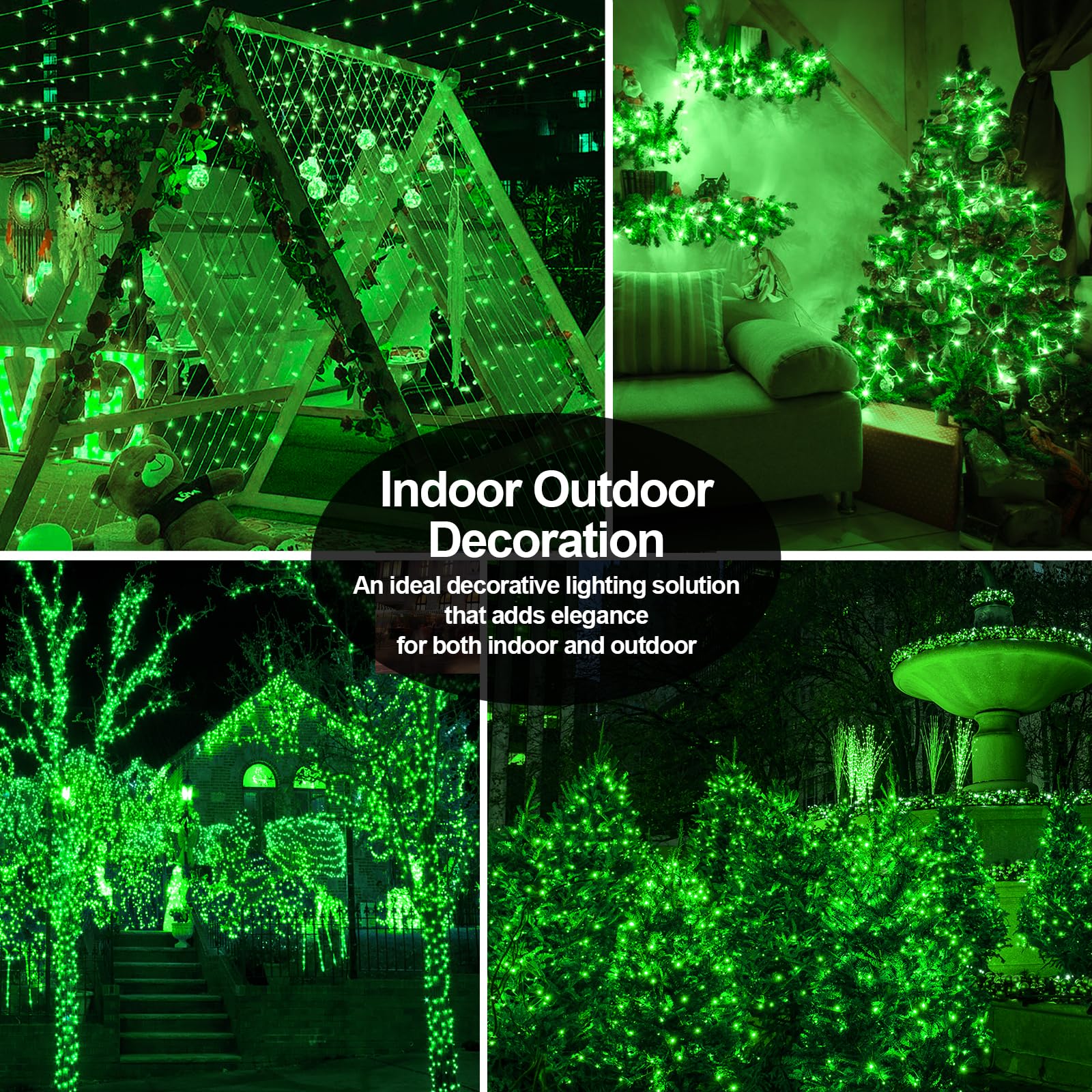 Jxledayy 1000 Led Christmas Lights 403 Ft Green Waterproof Fairy Lights For Outdoor Decor