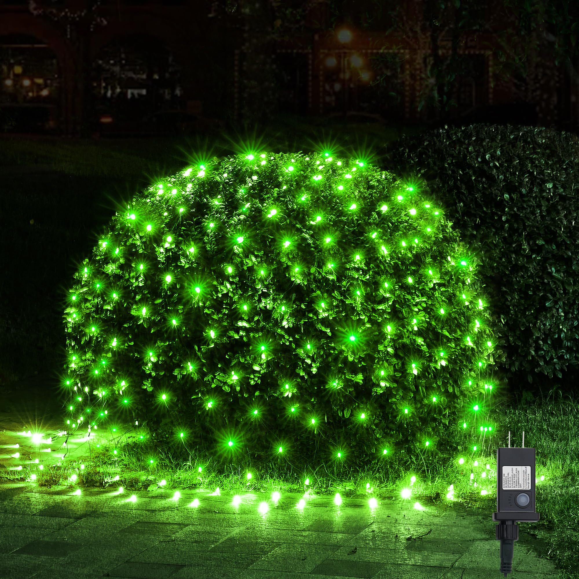 WBao Christmas Net Lights  360LED 11.5ft x 6.9ft Christmas Lights with 8 Modes  Timer  End to End Connectable  Waterproof Design for Lawn  Bushes  Trees Outdoor Xmas Decorations  Green