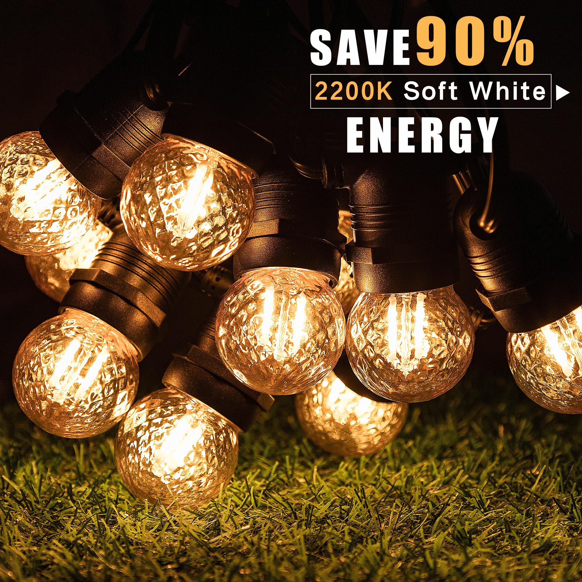 Grensk G40 LED Light Bulb, 1W Equivalent to 10W, Ultra Warm White 2200K, Glass, 2 Count (Pack of 1), G40gs-