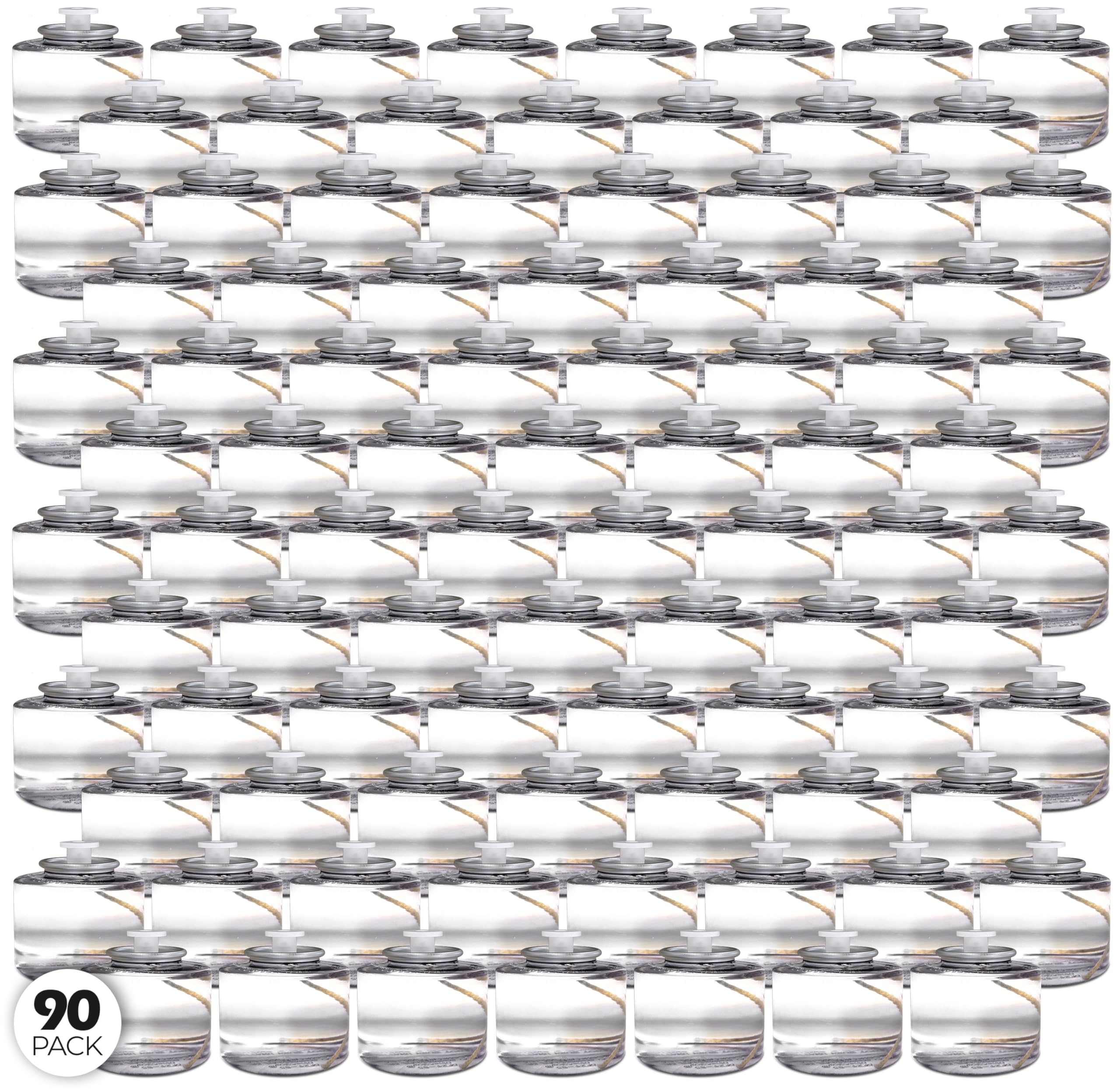 Hyoola Liquid Candles - Paraffin Tea Lights - 8 Hour Burn - 90 Pack - Clear - Model H80006