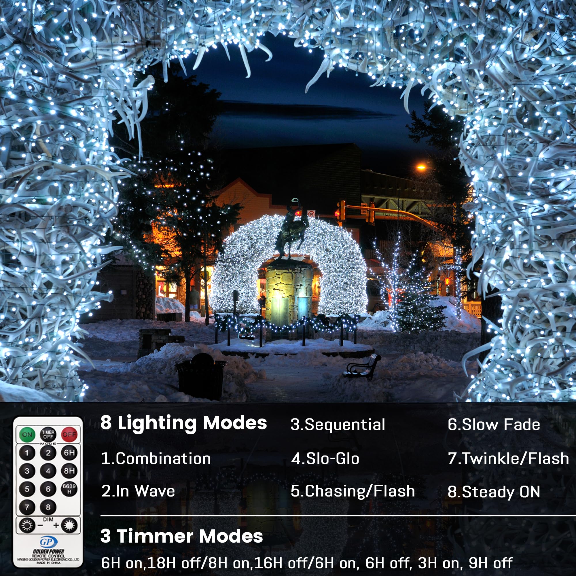 Eueasy Christmas Lights Outdoor, 1000 Led 344Ft Fairy String Lights Plug In Waterproof With Remote, 8 Modes With Timer For Indoo