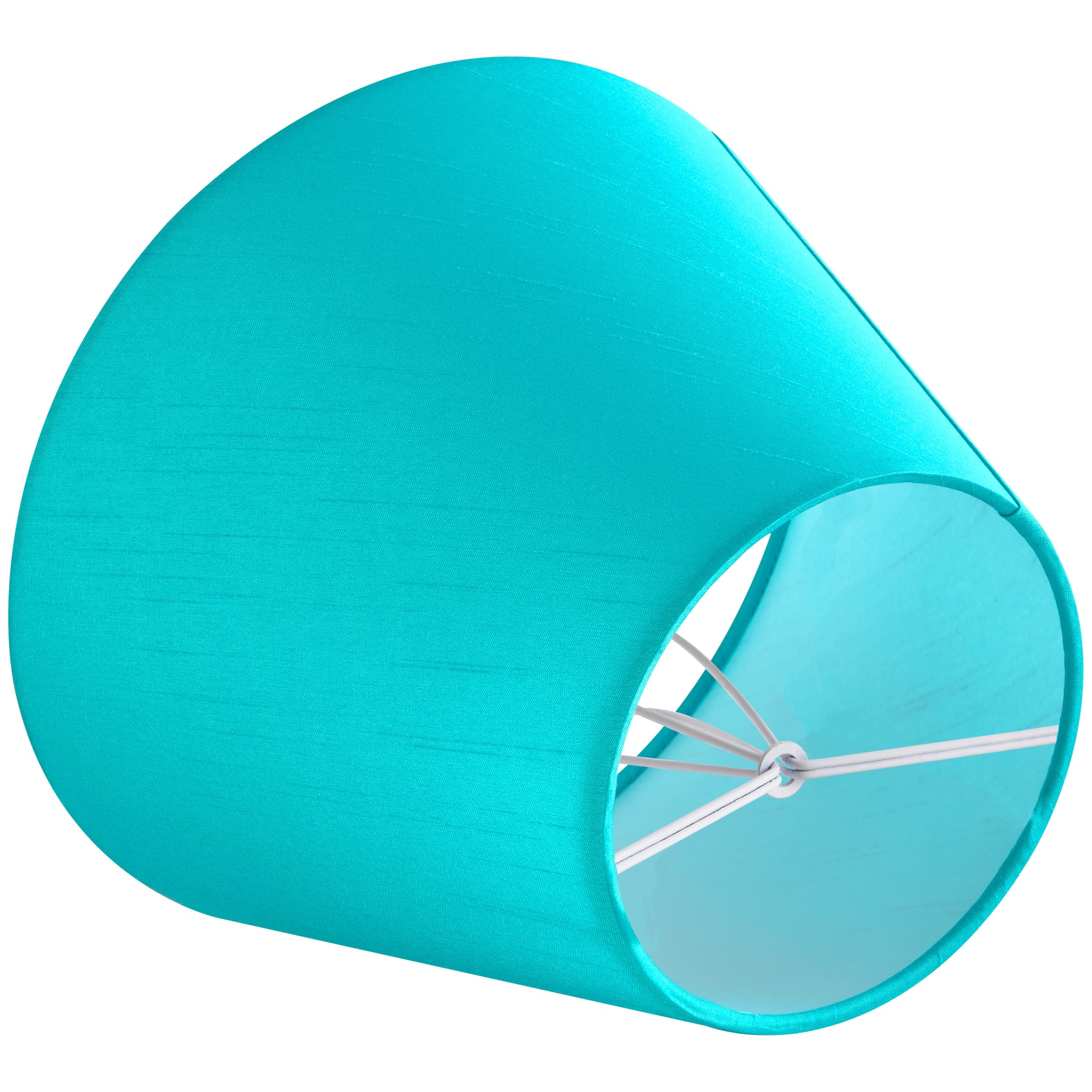 Go&So Silk Fabric Mini Lamp Shades - Set Of 5 Teal, 4X6X5 In Modern Barrel Shades For Chandelier, Table Lamps, Pendant Lights