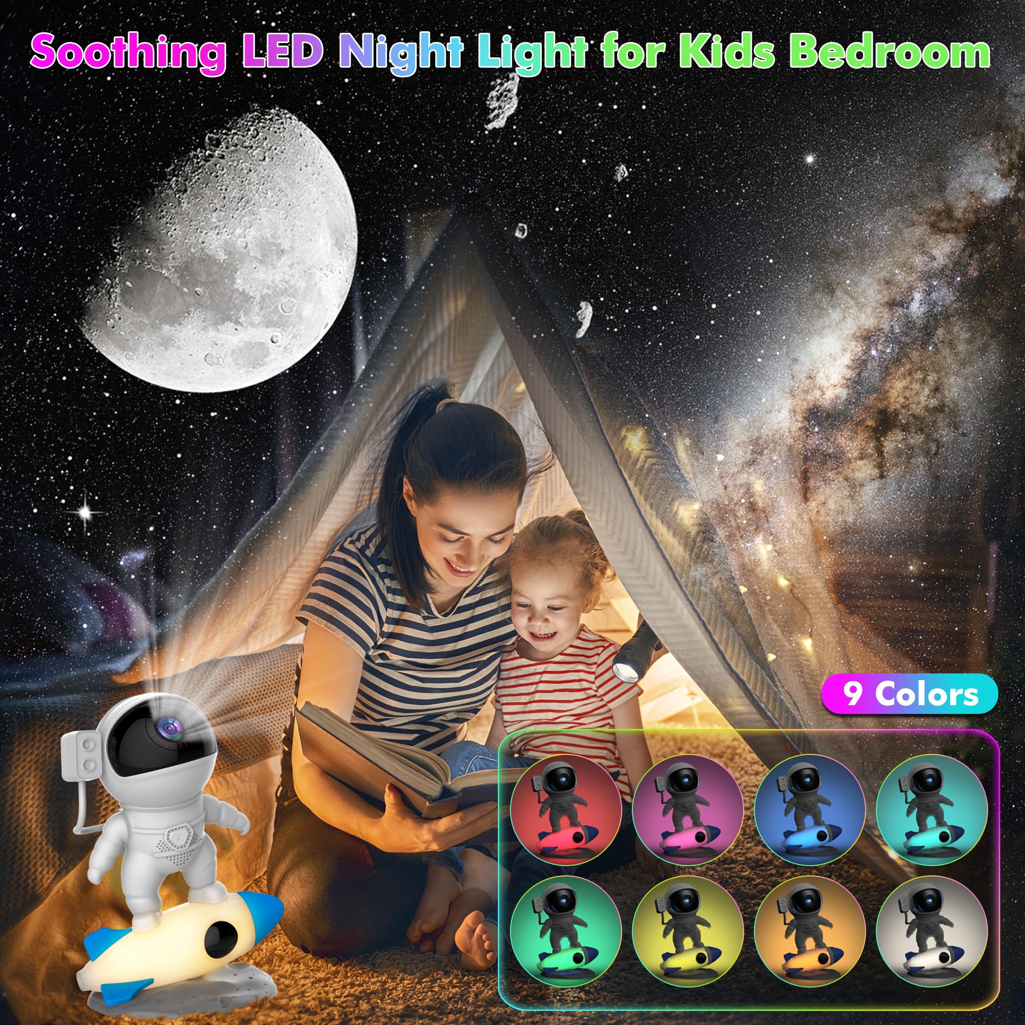 Xeefeel Star Projector, Astronaut Galaxy Projector For Bedroom, 12 In 1 Hd Planetarium Projector With 1H 2H Timer, 360 Rotating