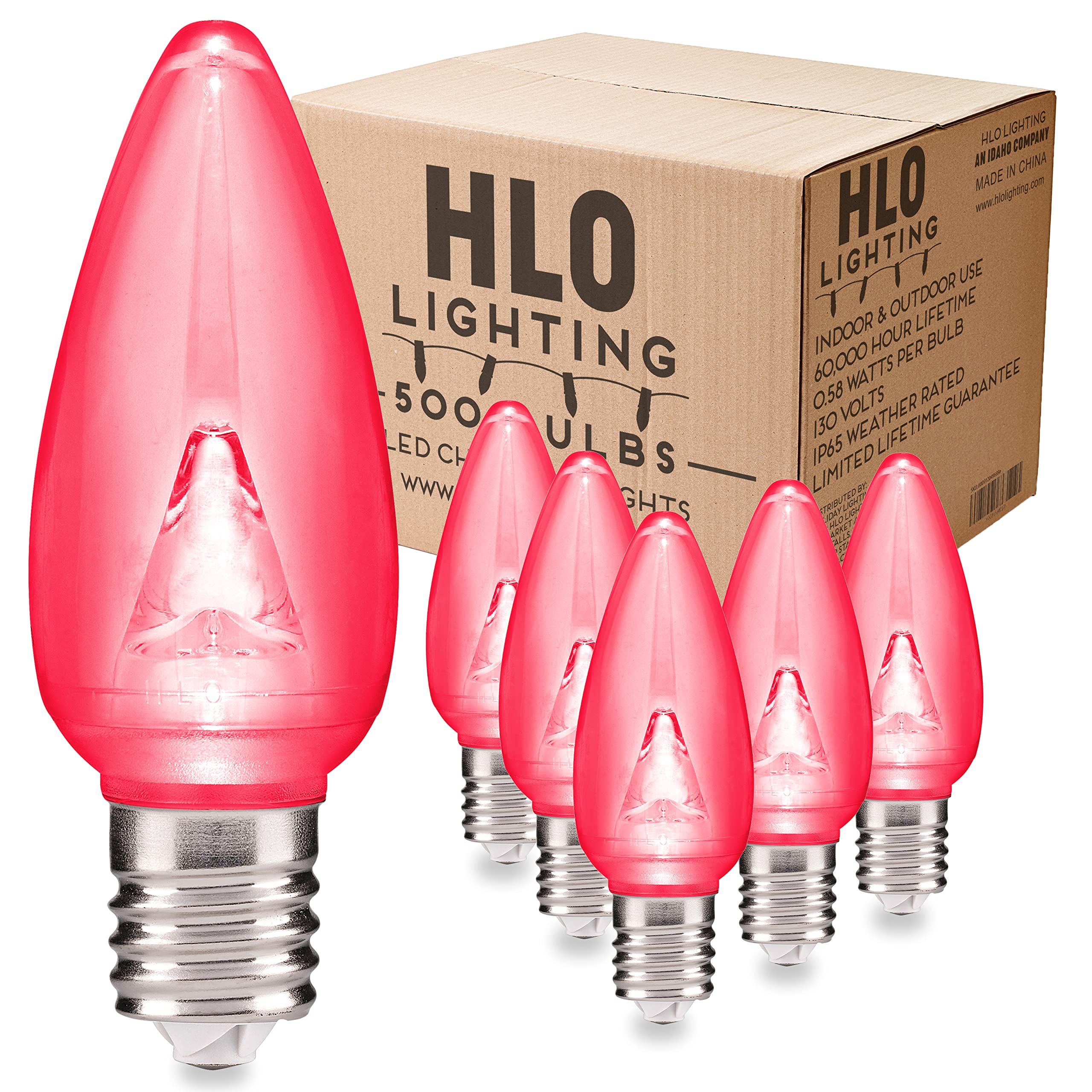 HLO Lighting Smooth C9 Christmas Lights | Pink LED Bulbs for Indoor & Outdoor Christmas Decor | Set of 500