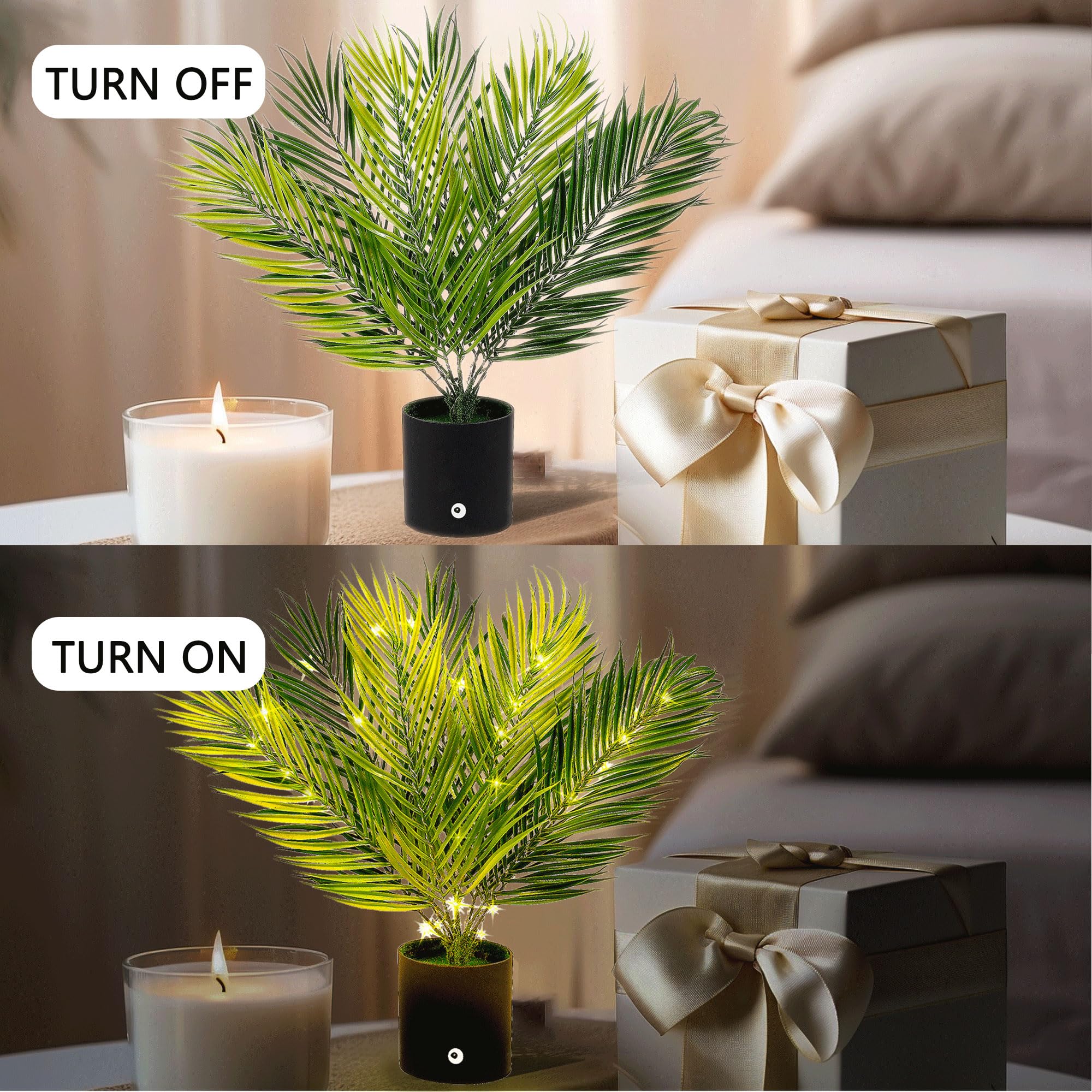 Hibeauti Artificial Areca Palm Led Night Light For Womens Gifts, For Womens Mom Wife Friends Her Christmas Birthday Gifts, Perfe