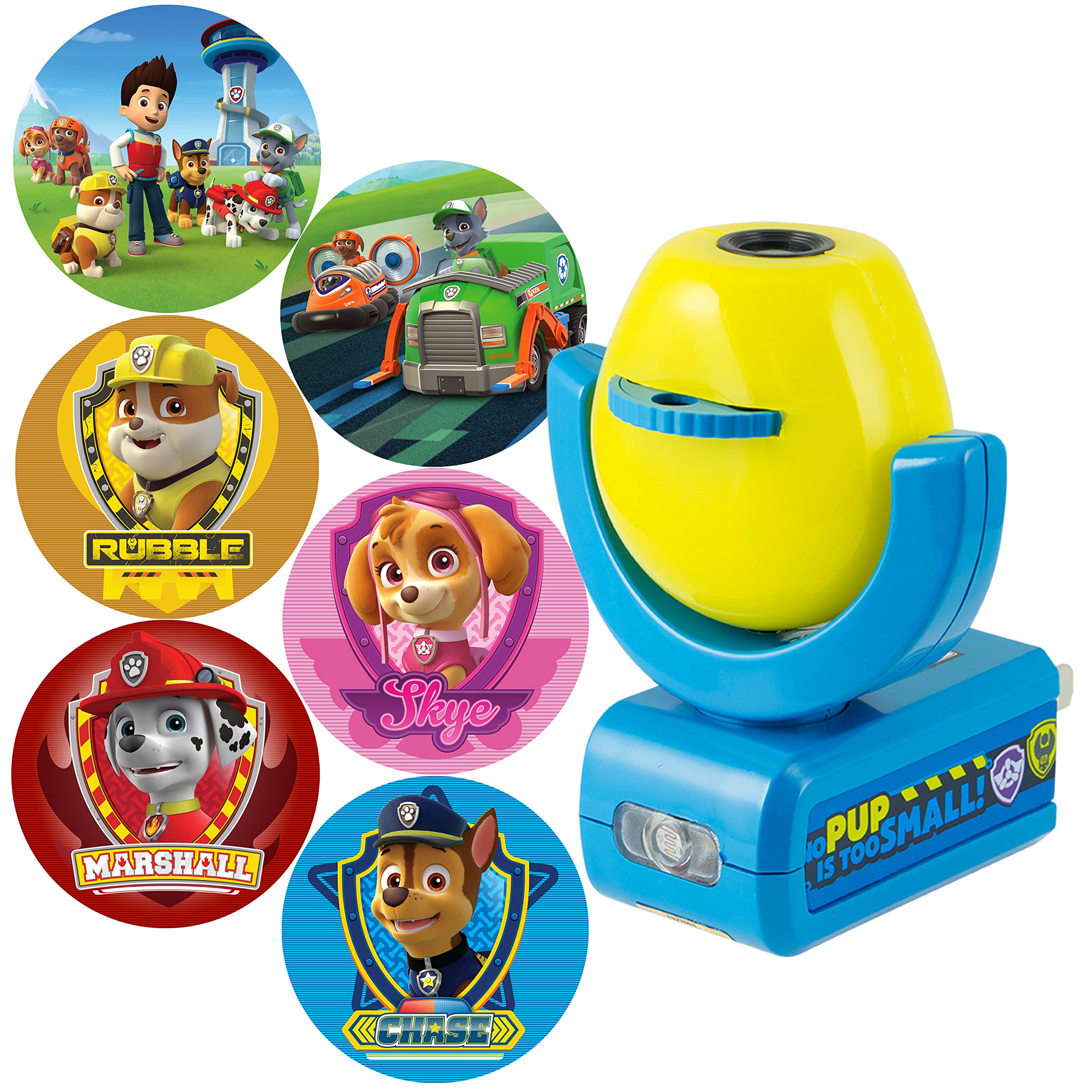 Projectables Paw Patrol LED Night Light Projector, Plug-In, Dusk-to-Dawn Sensor, Rubble, Chase, Skye, Marshall, Alex Porter, For