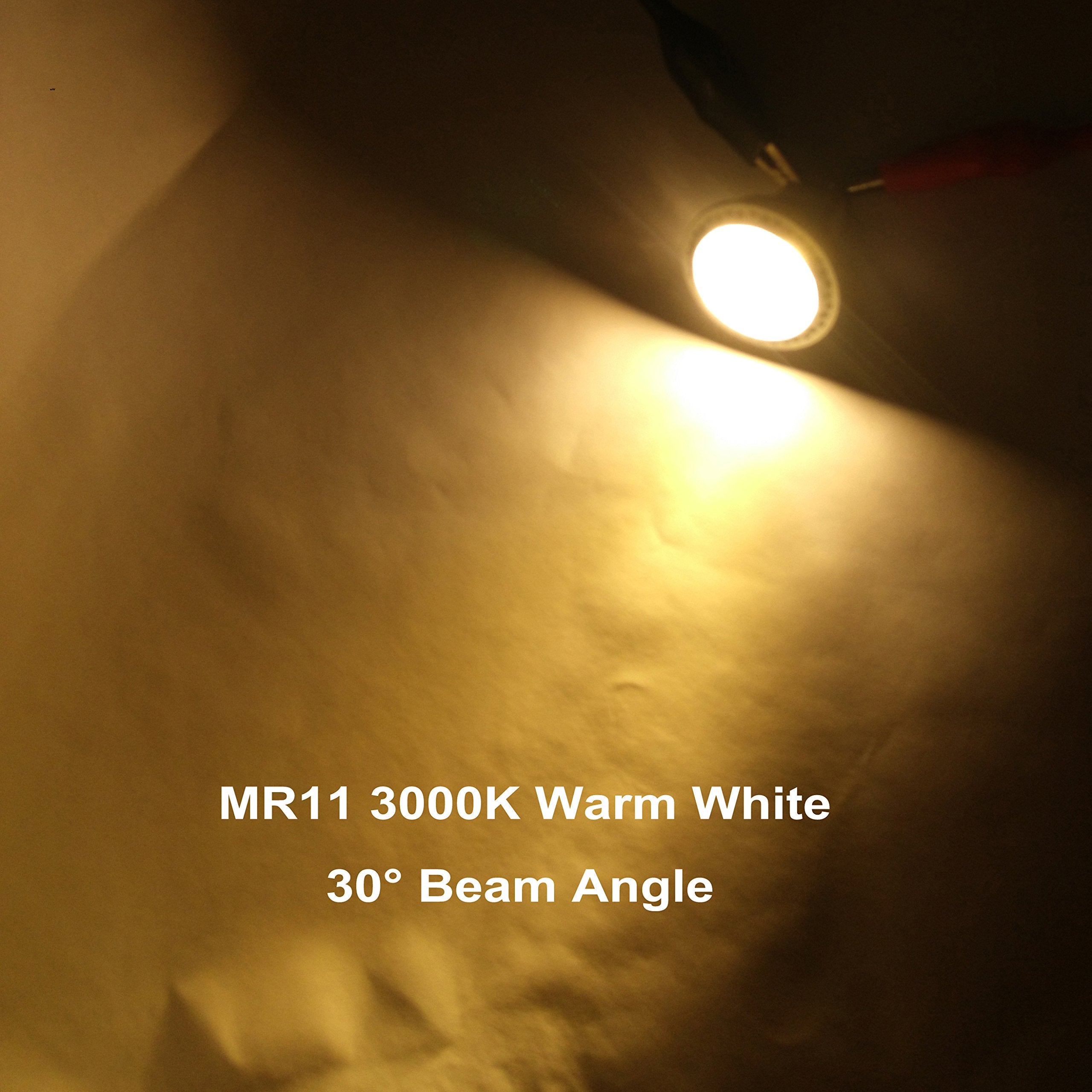 ALIDE MR11 GU4 LED Bulbs 3000K Warm White 3W, 12V Low Voltage Spotlights, 6 Count, Aluminum