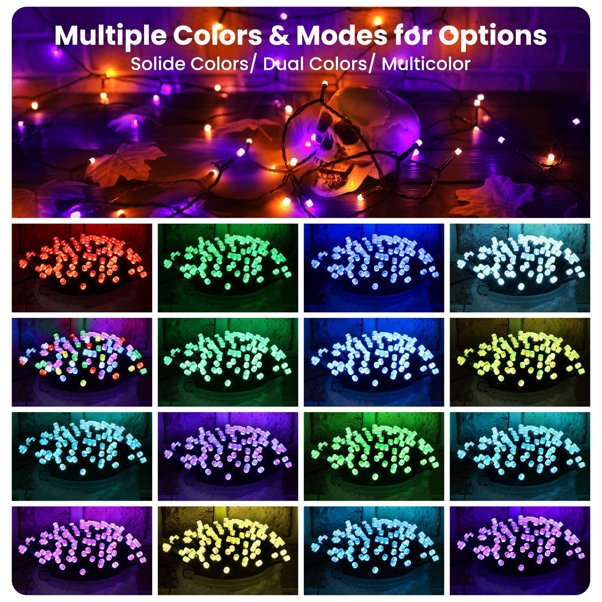 Toodour RGB String Lights, 131ft, 350 LED, Waterproof, Remote & Timer, Model JT-DC300V0240-C, Indoor/Outdoor Christmas Decor
