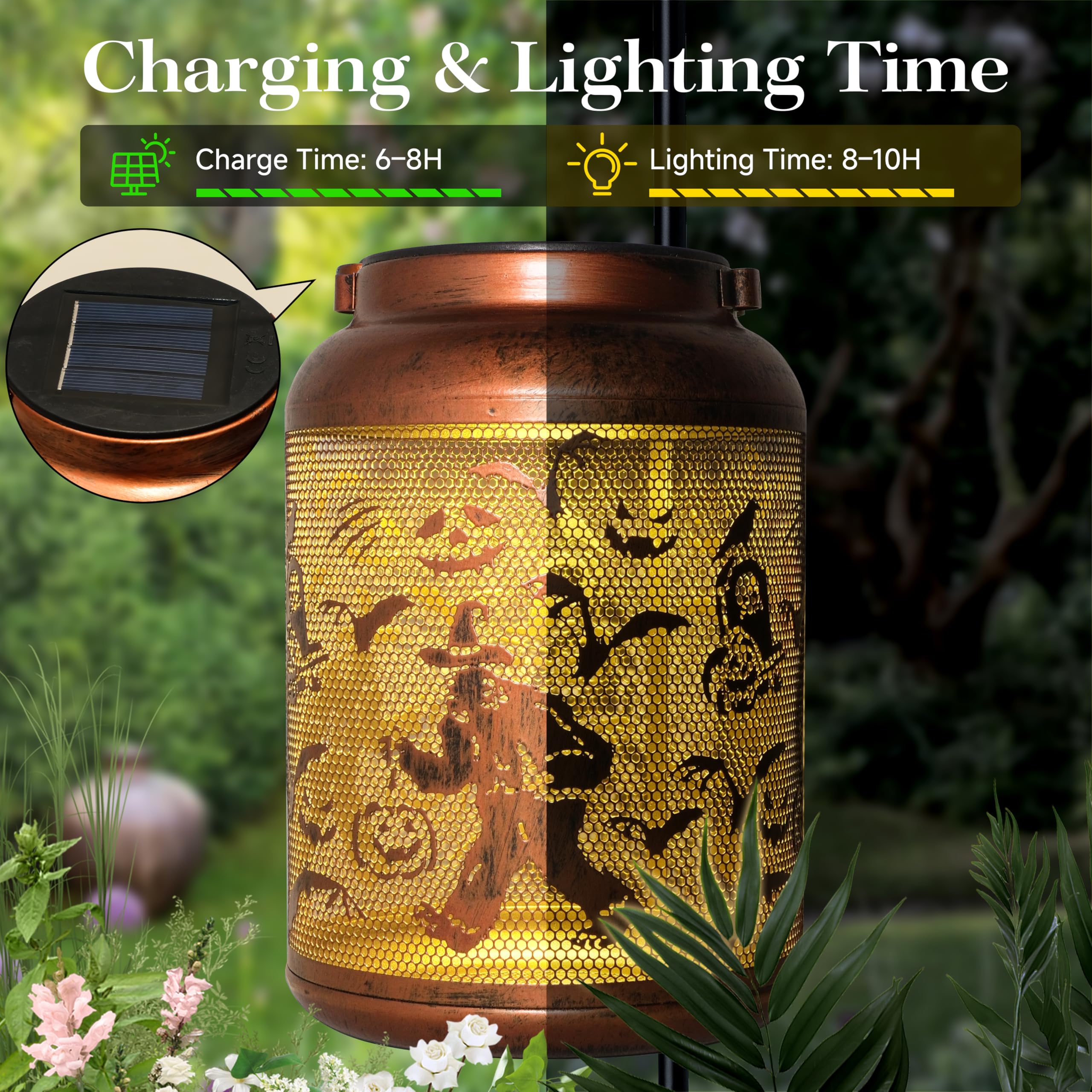 Bigfoot Solar Lanterns Outdoor Waterproof - Led Hanging Witch Bigfoot Lantern Decor For Garden/Yard/Patio/Lawn  Perfect Gift For Women  Mom  Grandma  Men Halloween Birthday Christmas Mothers Day