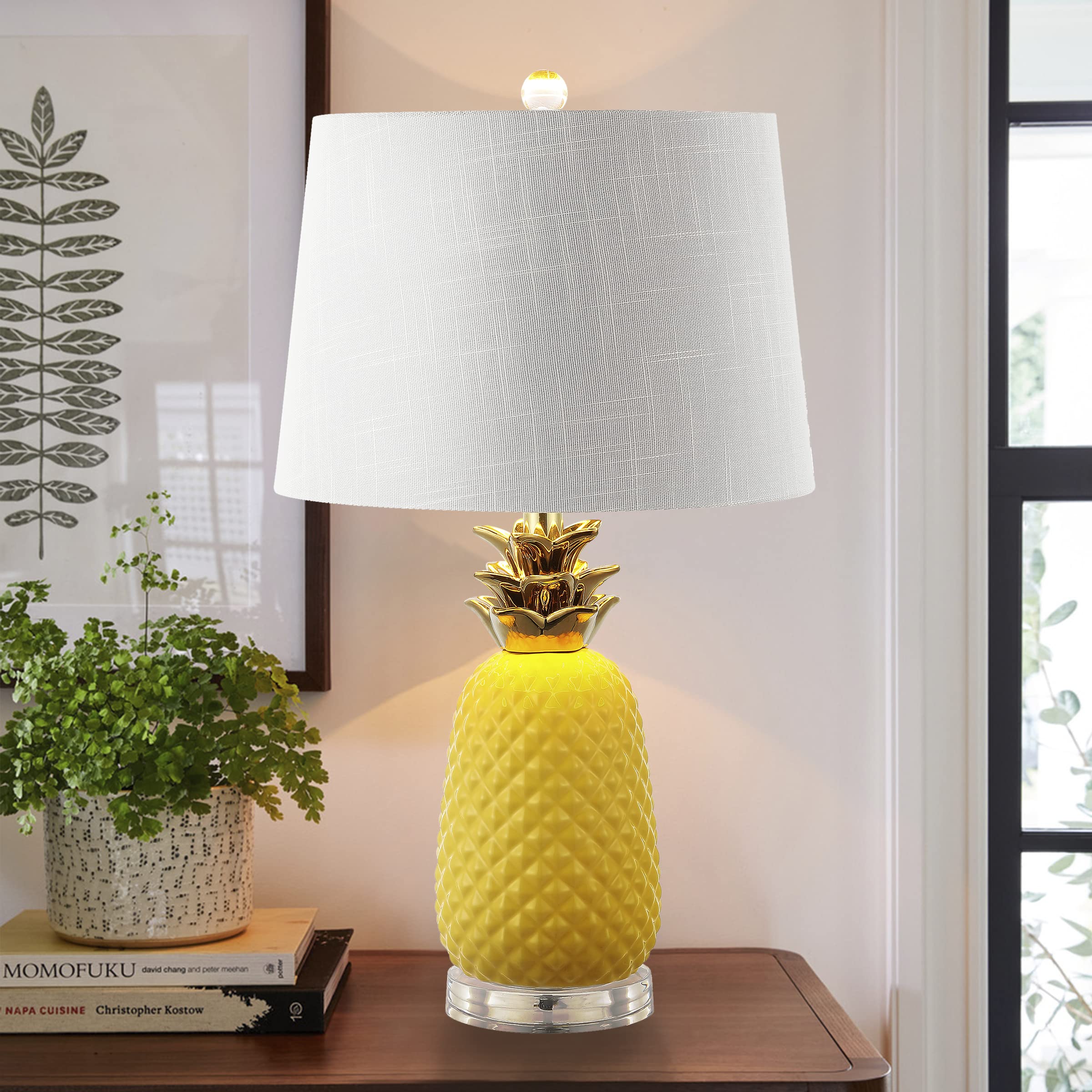 JONATHAN Y Ceramic Table Lamp 23in Modern Vintage Yellow/Gold JYL4019D LED Bulb Included