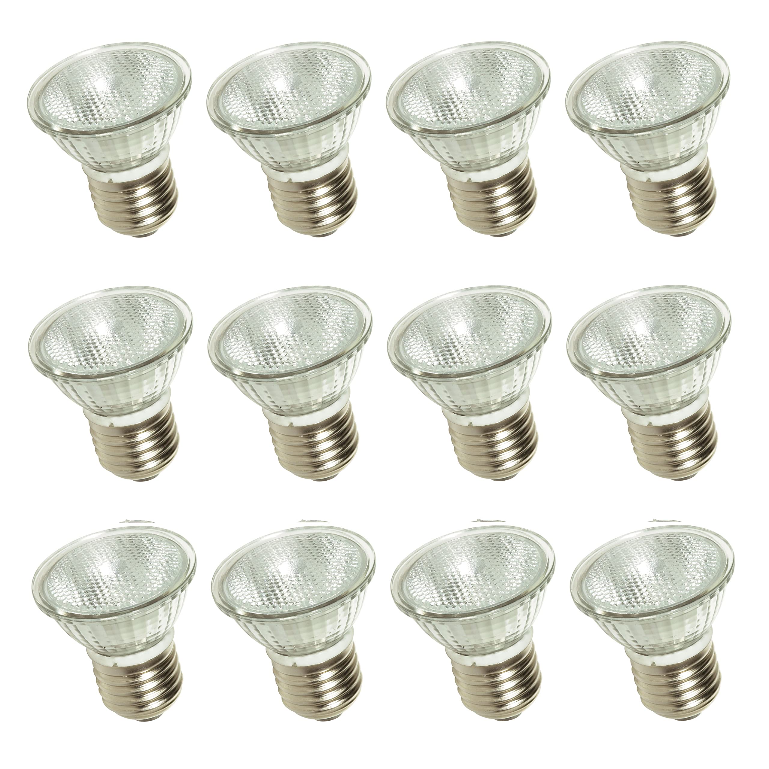 Satco S4624/12 Mr16 Short-Neck Halogen Light Bulb, E26 Base, 35 Watts, 12-Pack