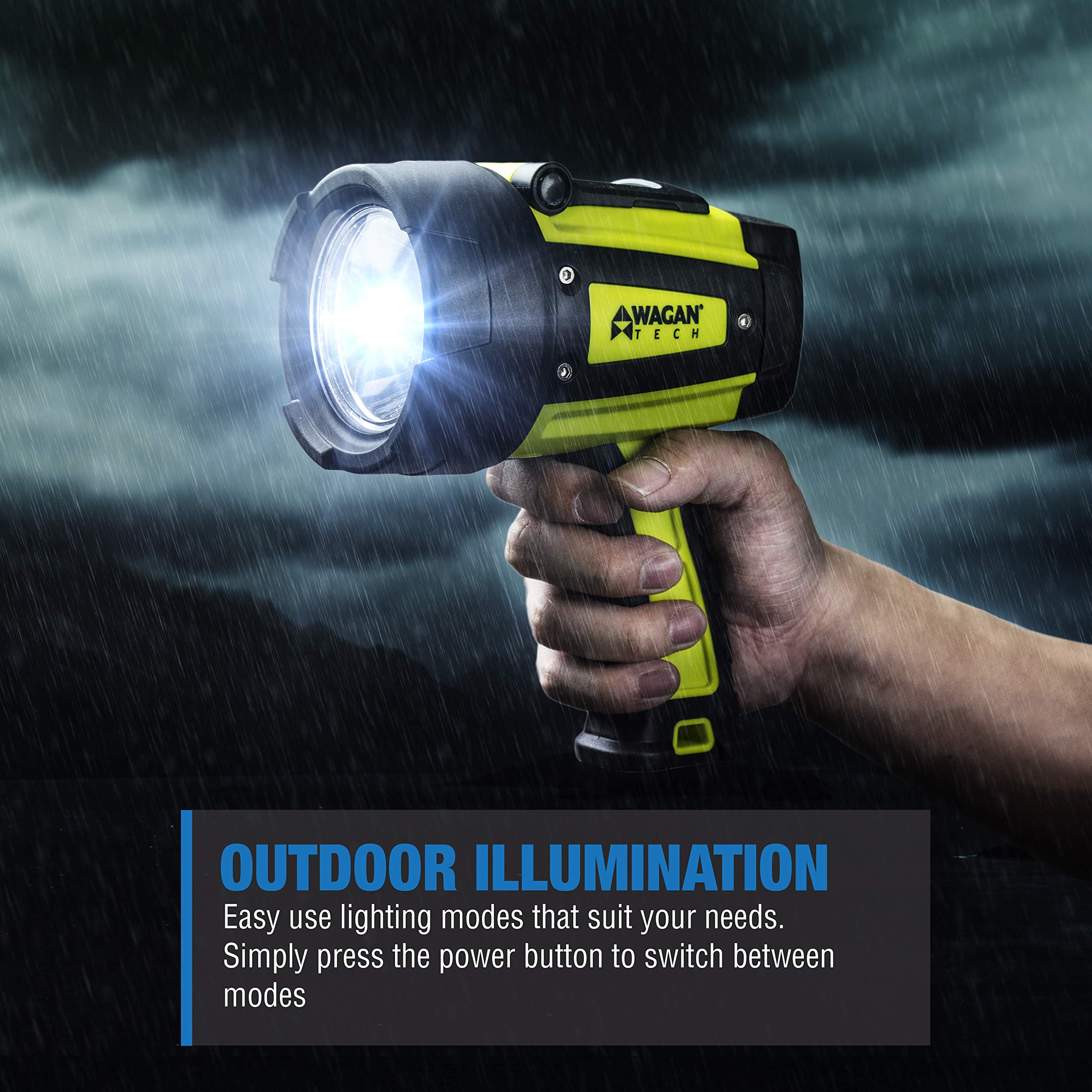 Wagan El4322 Brite-Nite Wr600 Usb Rechargeable Led Handheld Spotlight 600 Lumen Led Lights 3 Lighting Modes 7 Position Hanging S