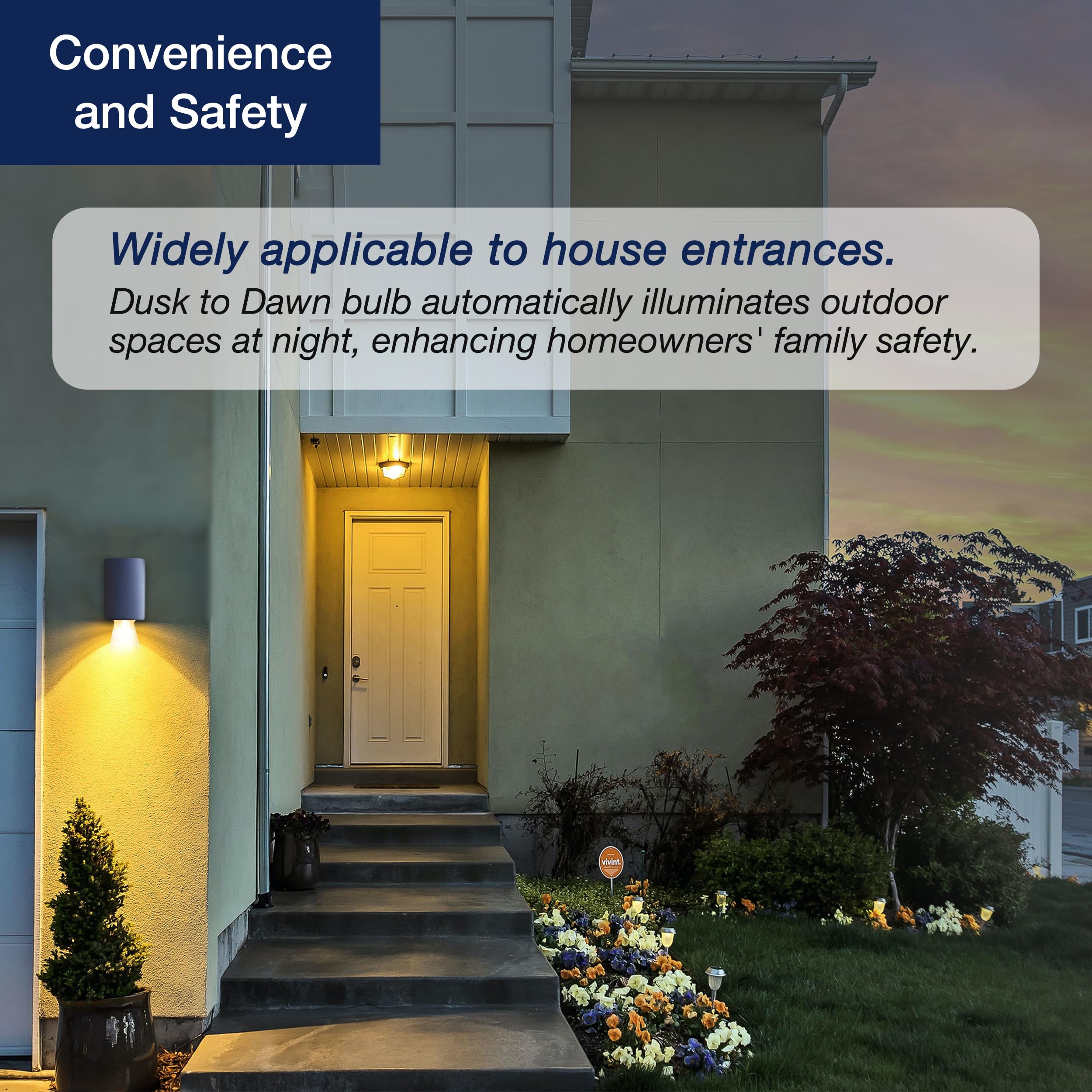 Flsnt Dusk To Dawn Outdoor Sensor St19 Led Light Bulb, 7W (60W Eqv.), 800Lm,Vintage Filament E26 Base, Auto On/Off Photocell Aut