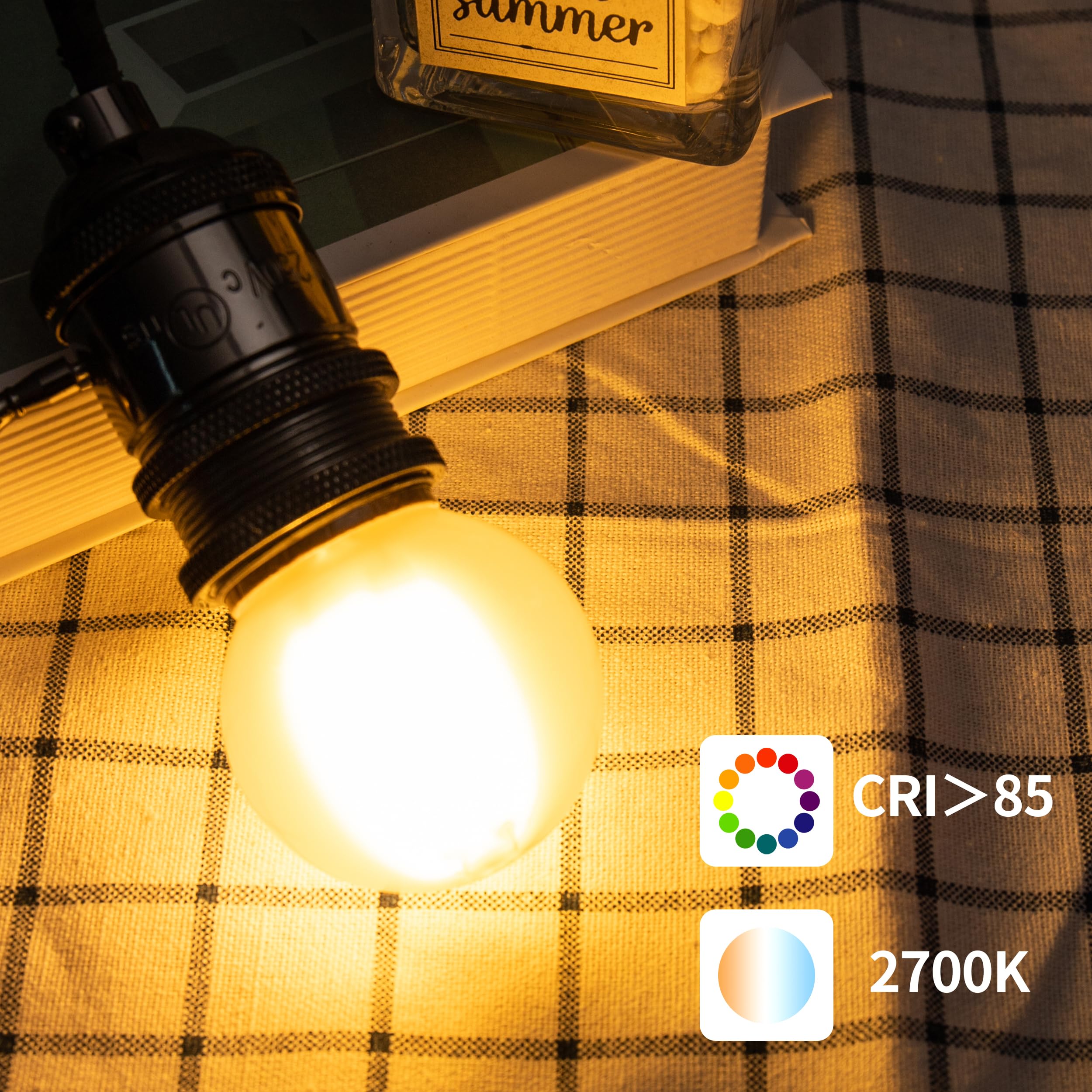 Runquiz Frosted G16.5 Led Bulb, Matt Vanity Globe Light Bulbs, E26 Dimmable Globe Small Round Edison Light Bulbs, 6W 2700K Vinta