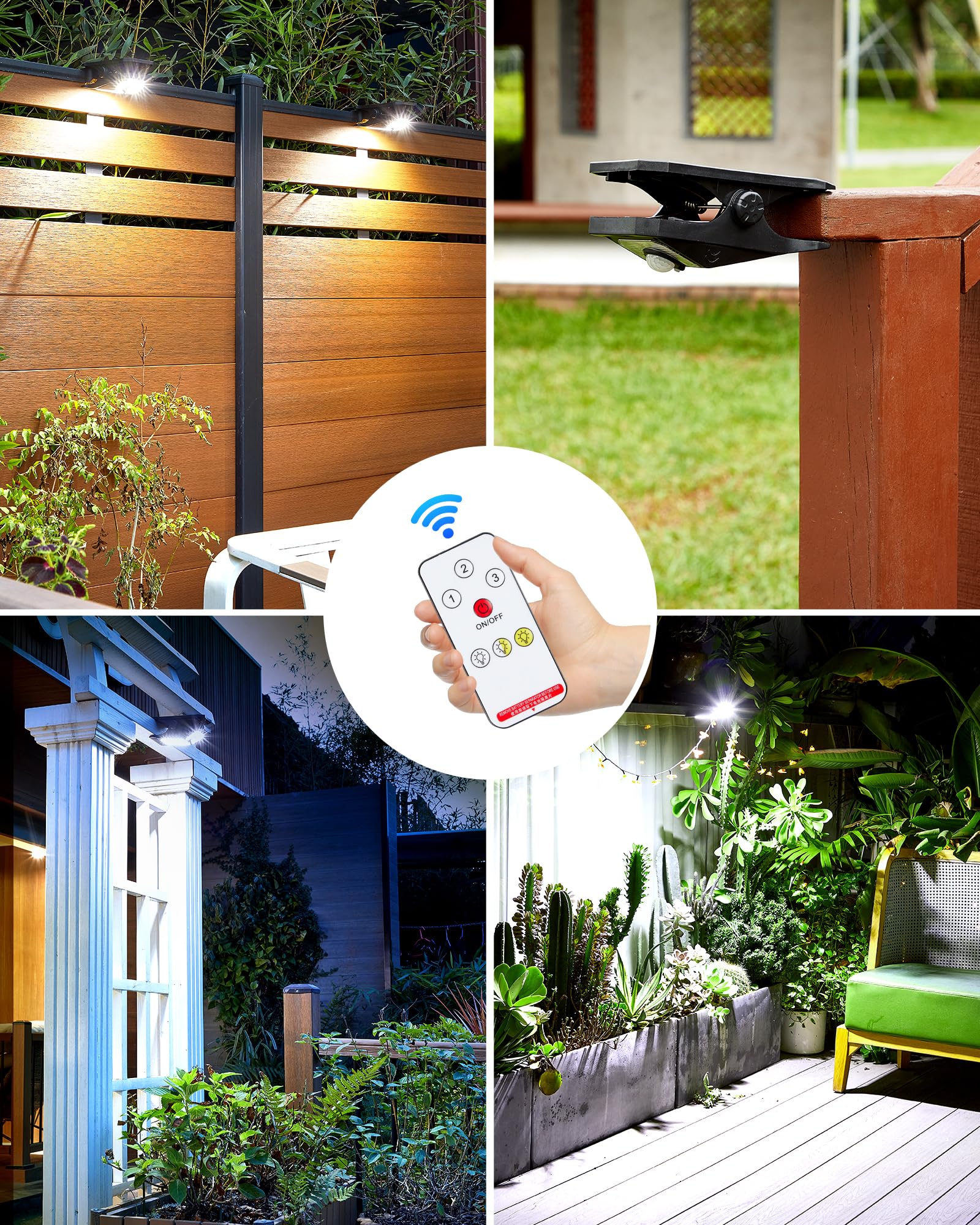 4Pack Motion Sensor Lights Outdoor, 118Leds 800Lumens Clip On Solar Powered Motion Lights Outdoor Waterproof, High Bright Ip65 W