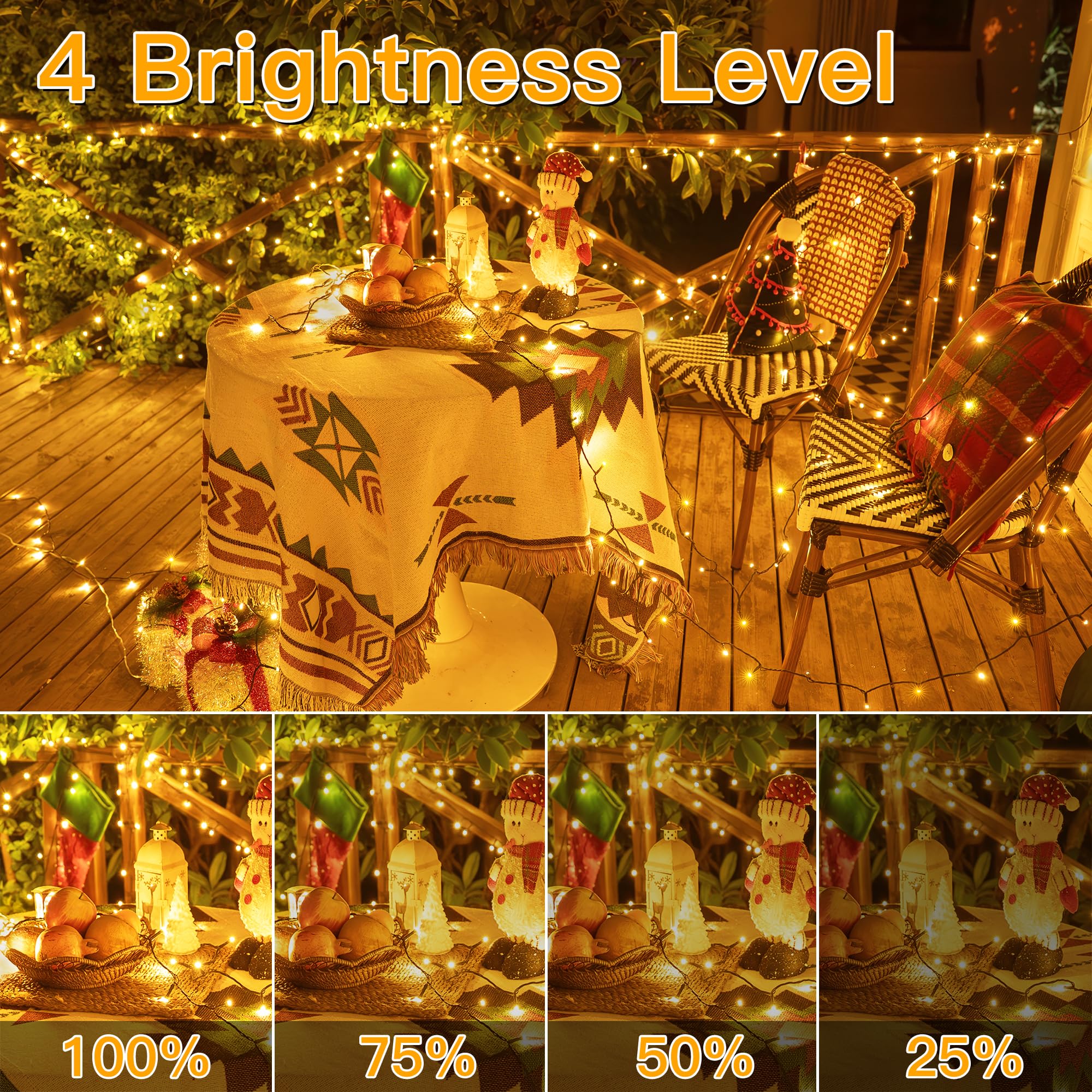 Ollny Christmas Lights 1000 LED 328FT Outdoor Warm White IP44 Waterproof with Remote Timer - Model NYA1000A