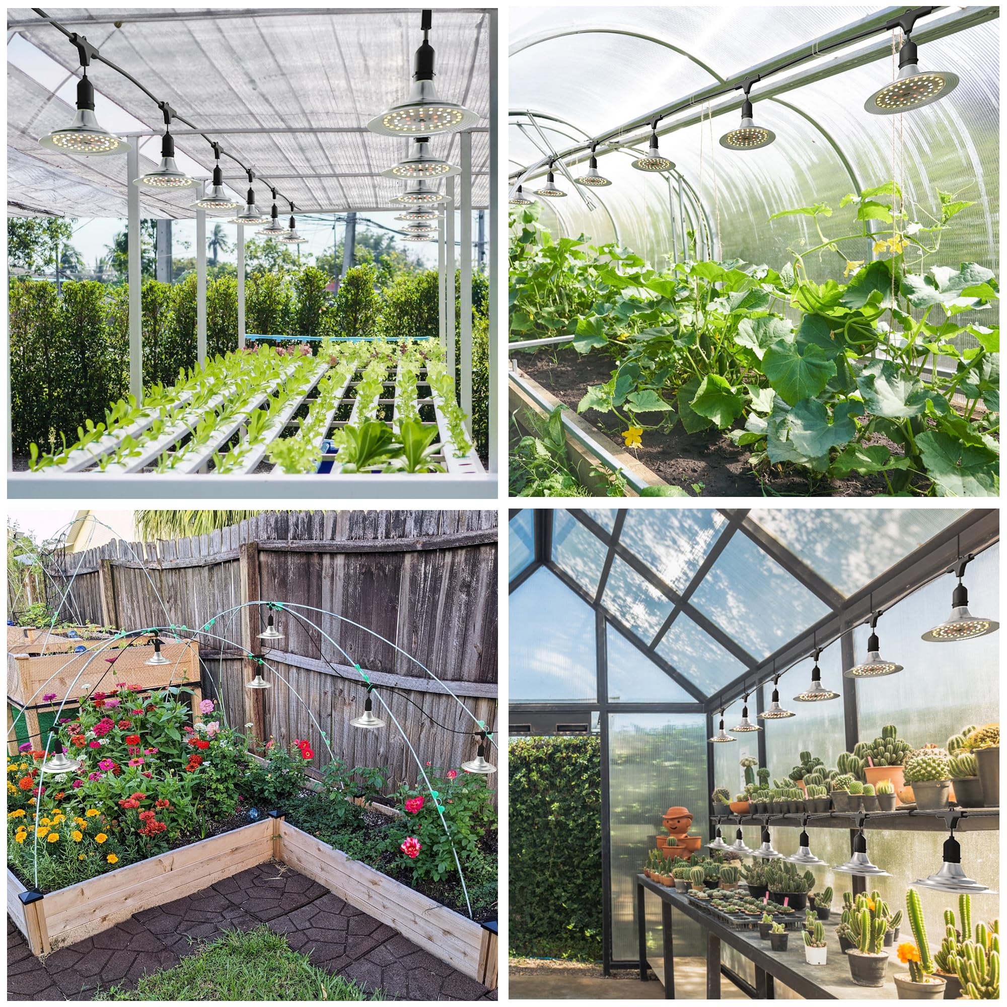 Everygrow Outdoor Grow Lights For Greenhouse, Full Spectrum Greenhouse Grow Lights For Outdoor Plants, Ip65 Waterproof String Grow Light Outdoor, Ul Certified Daisy Chain Led Grow Light, 21.3Ft