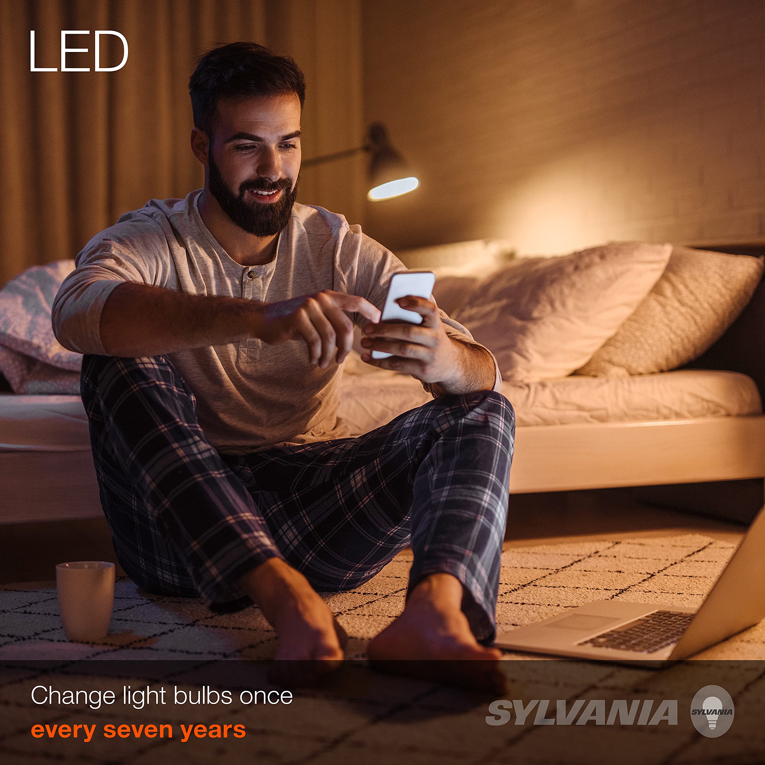 Sylvania Eco Led A19 Light Bulb, 60W Equivalent Efficient 9W, 7 Year, 750 Lumens, Medium Base, Frosted, 2700K, Soft White - 24 C