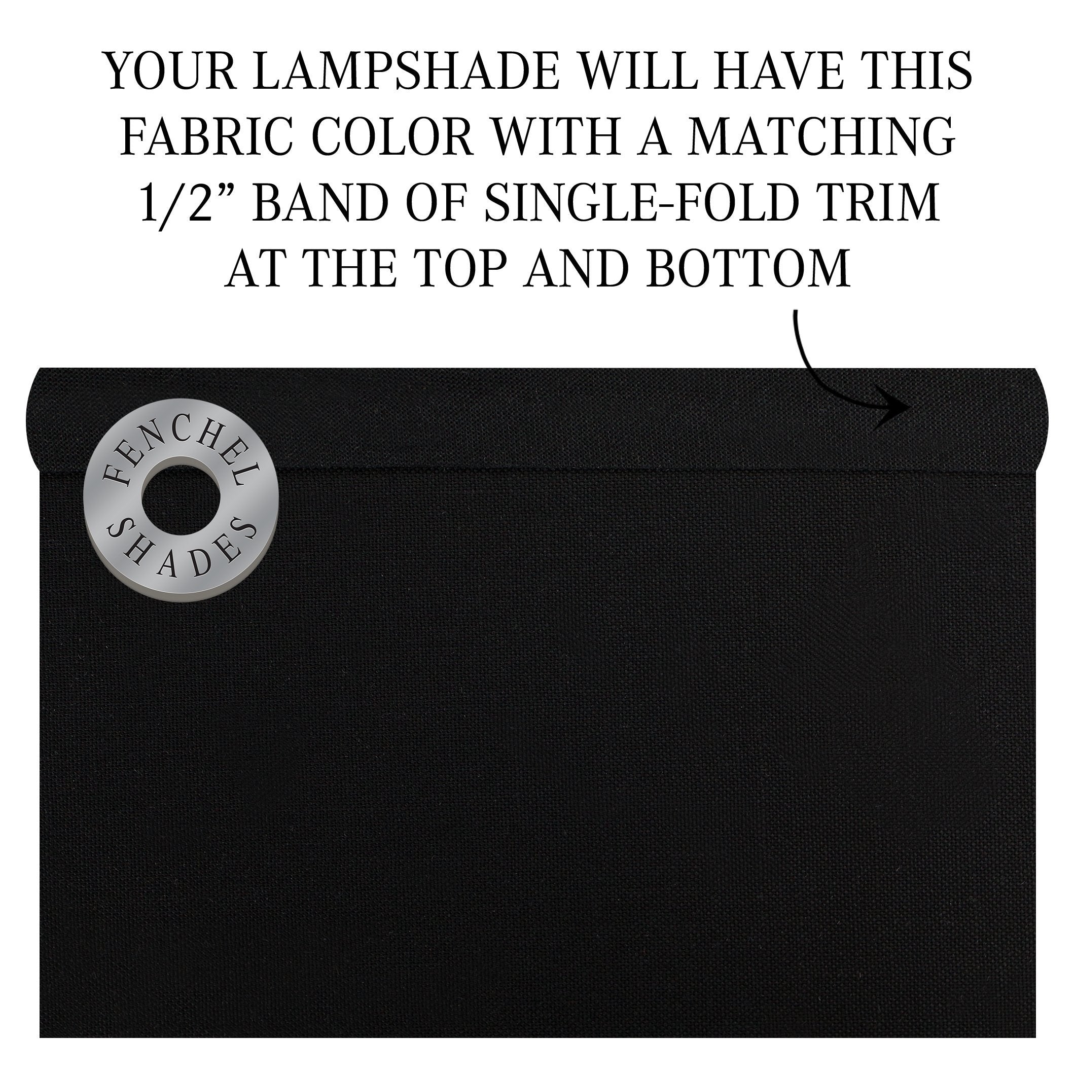 Fenchelshades.Com 10'' Top Diameter X 10'' Bottom Diameter 10'' Height Fabric Drum Lampshade Spider Attachment (Linen Black)