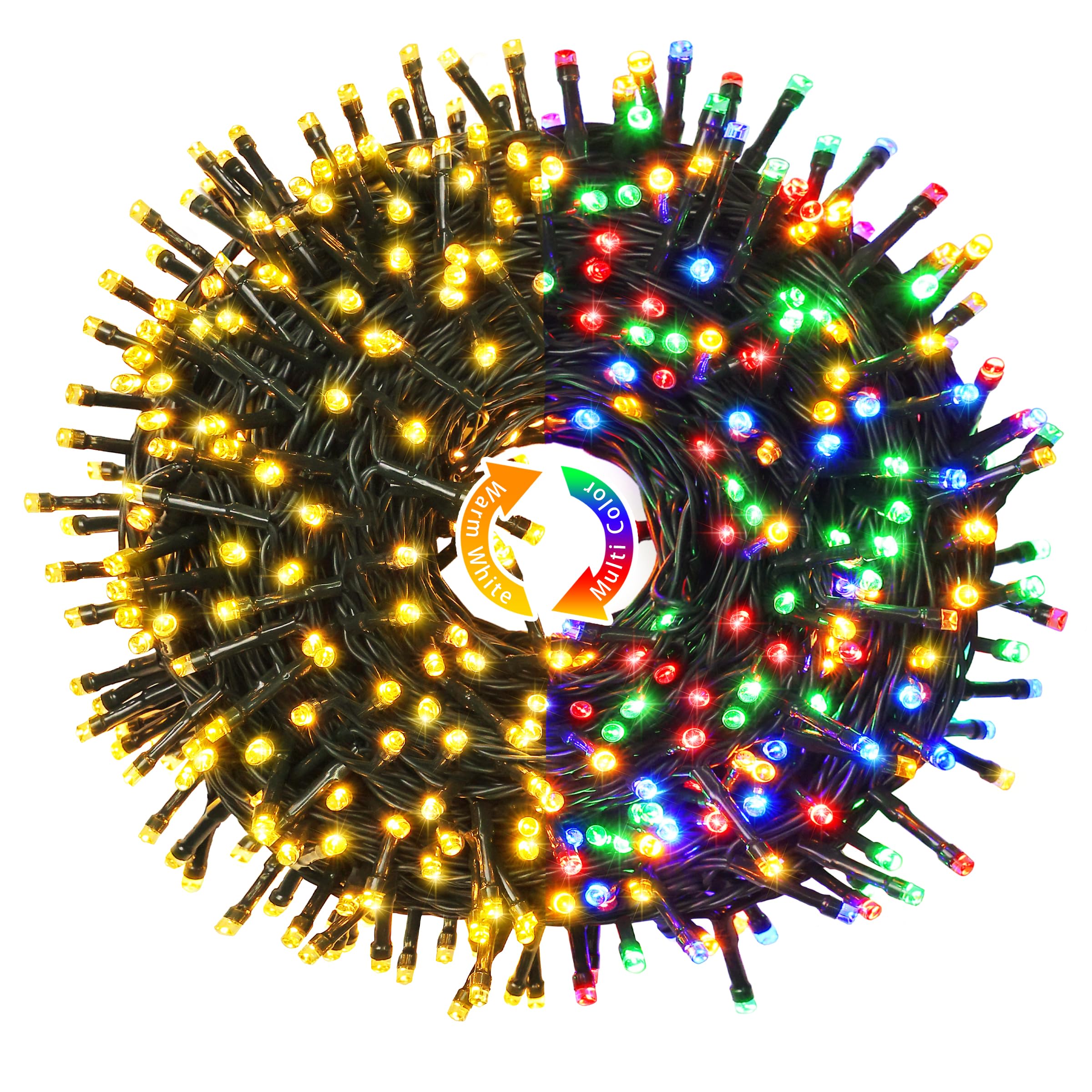 Jmexsuss 91.5Ft 250 Led Color Changing Christmas String Lights, 11 Modes Warm & Multicolor Christmas Tree Lights With Music Rhythm Function, Remote Christmas Lights Outdoor Waterproof For Xmas Decor