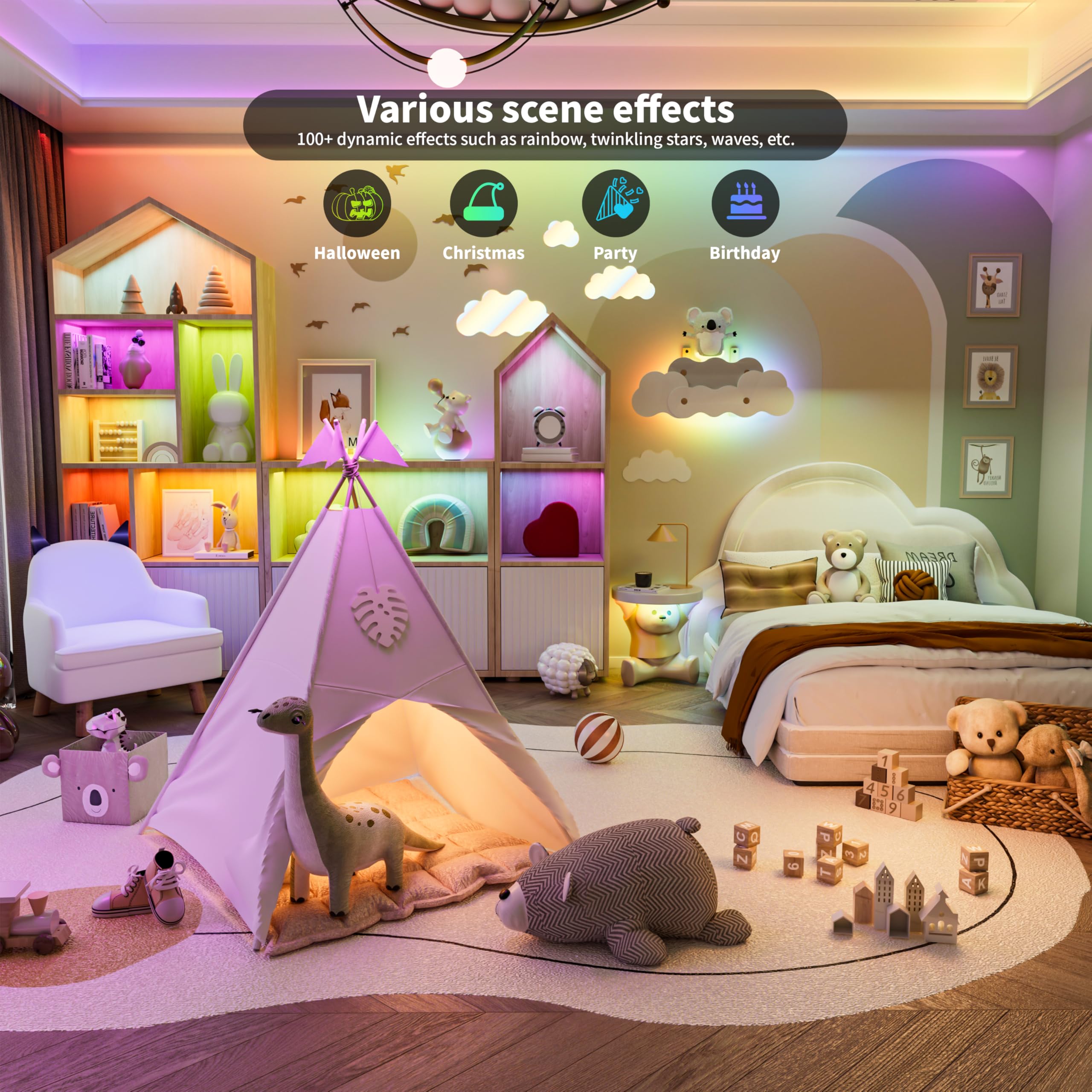 Miwise 5V Usb Rgb Smart Ic Cob Led Strip Light Ws2811 Addressable,9.84Ft/3M Color Chasing Flexible Led Tape Light With App Contr