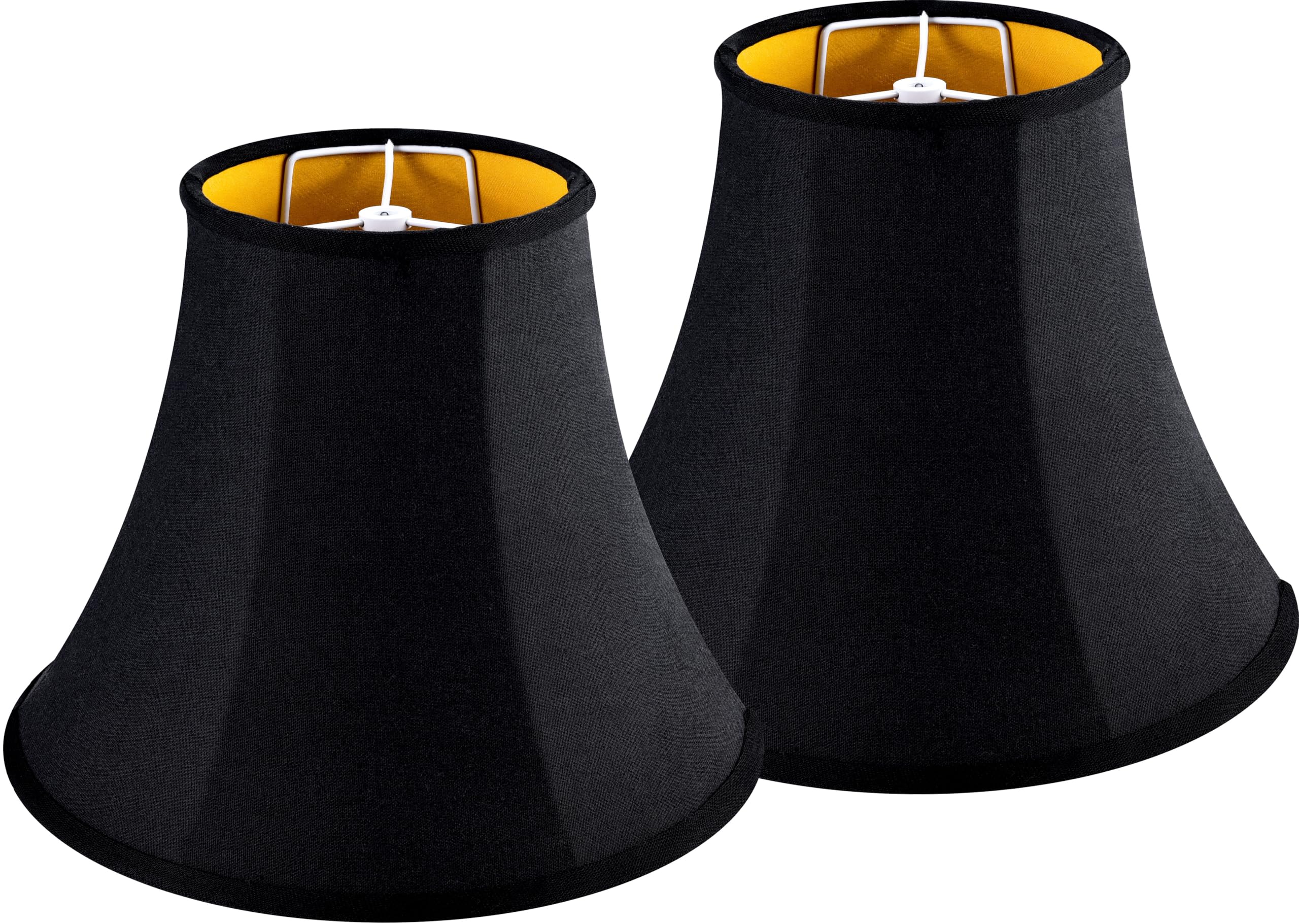 JERHOUS Black Bell Lamp Shades Set of 2 Medium LampShade 6.7Top x 13Bottom x 10High(Spider) Traditional Lamp shades for Ta