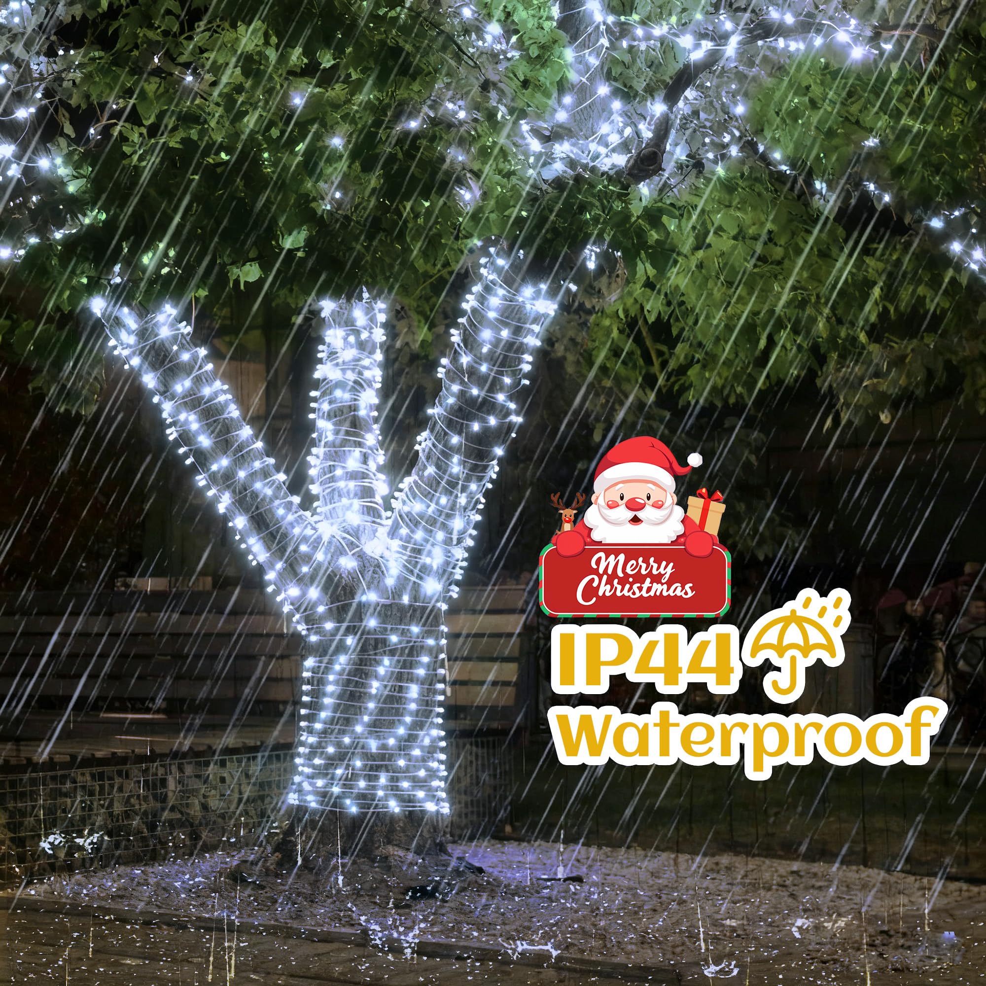 Banbanjo Christmas String Lights Indoor Outdoor Clear Wire  500 Led 164Ft White Christmas Lights Outdoor For Bedroom 8 Mode  Twinkle Fairy Light Plug In For Home Wedding Tree Yard Patio Decorations