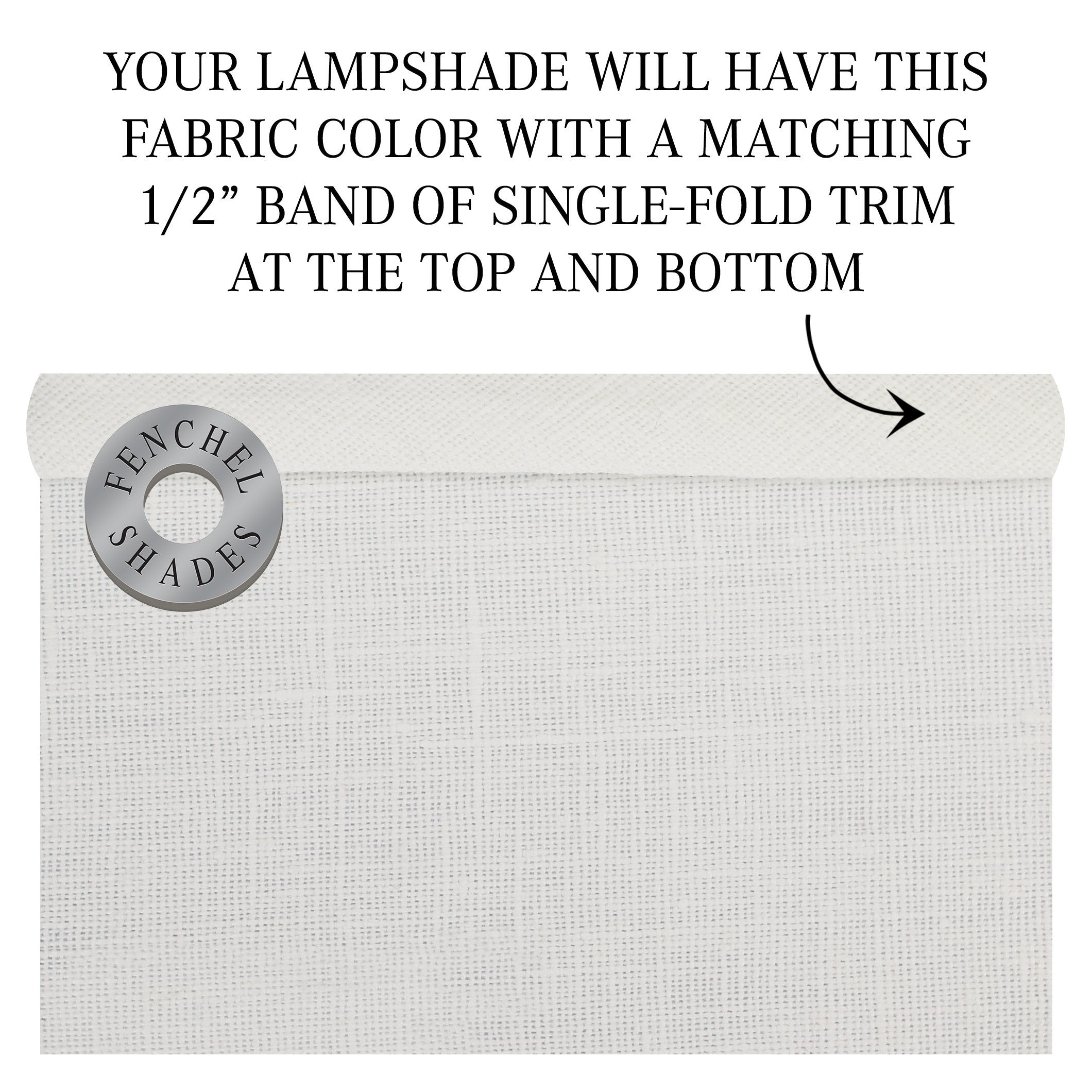 FenchelShades.com Cylinder Drum Lampshade, 12in Top & Bottom Diameter, 12in Height, Fabric, Designer Off White, Model 12-12-12-W-DL-O
