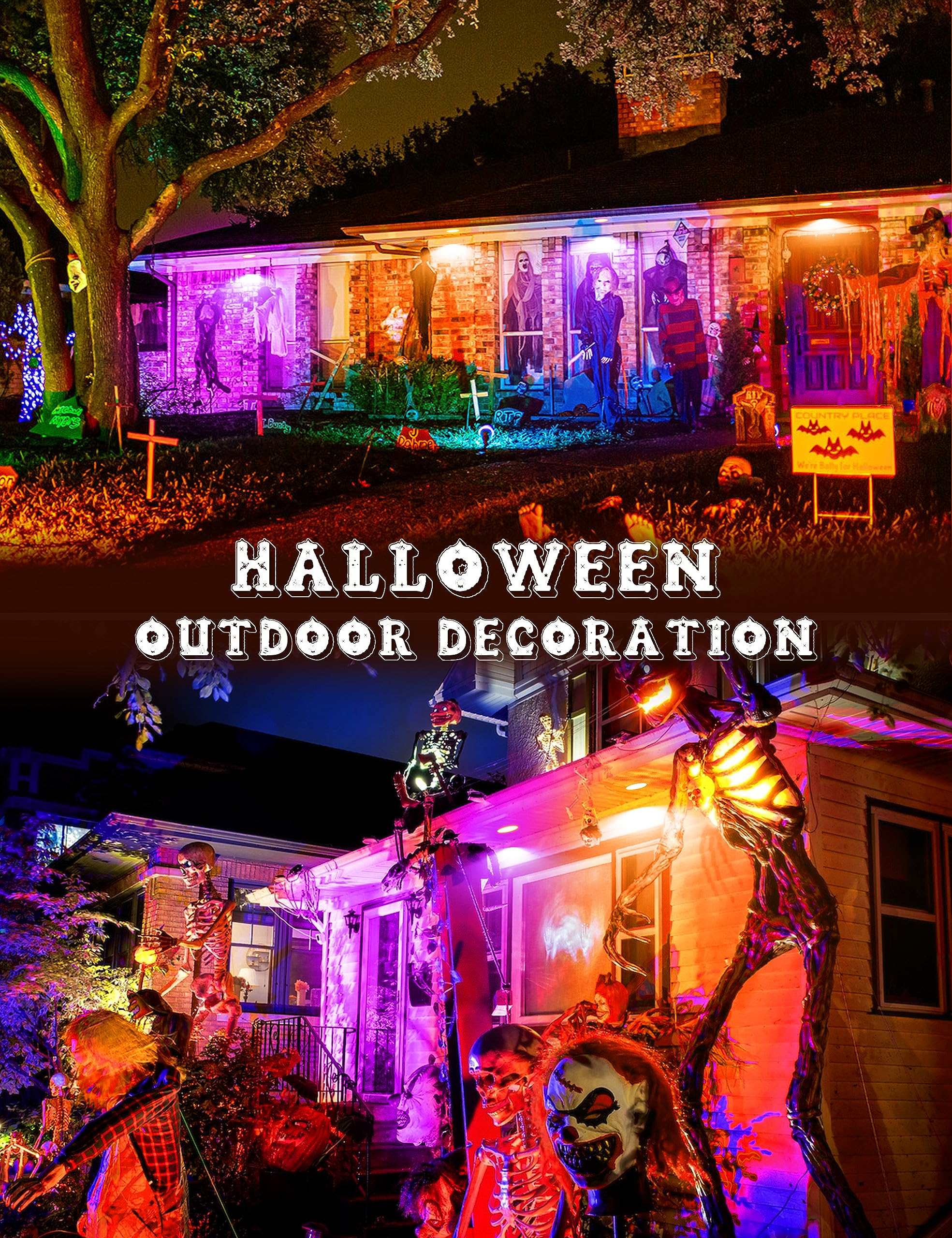 JandCase LED PAR30 Flood Lights 12W E26 Orange and Purple Halloween Light Bulbs 2 Pack