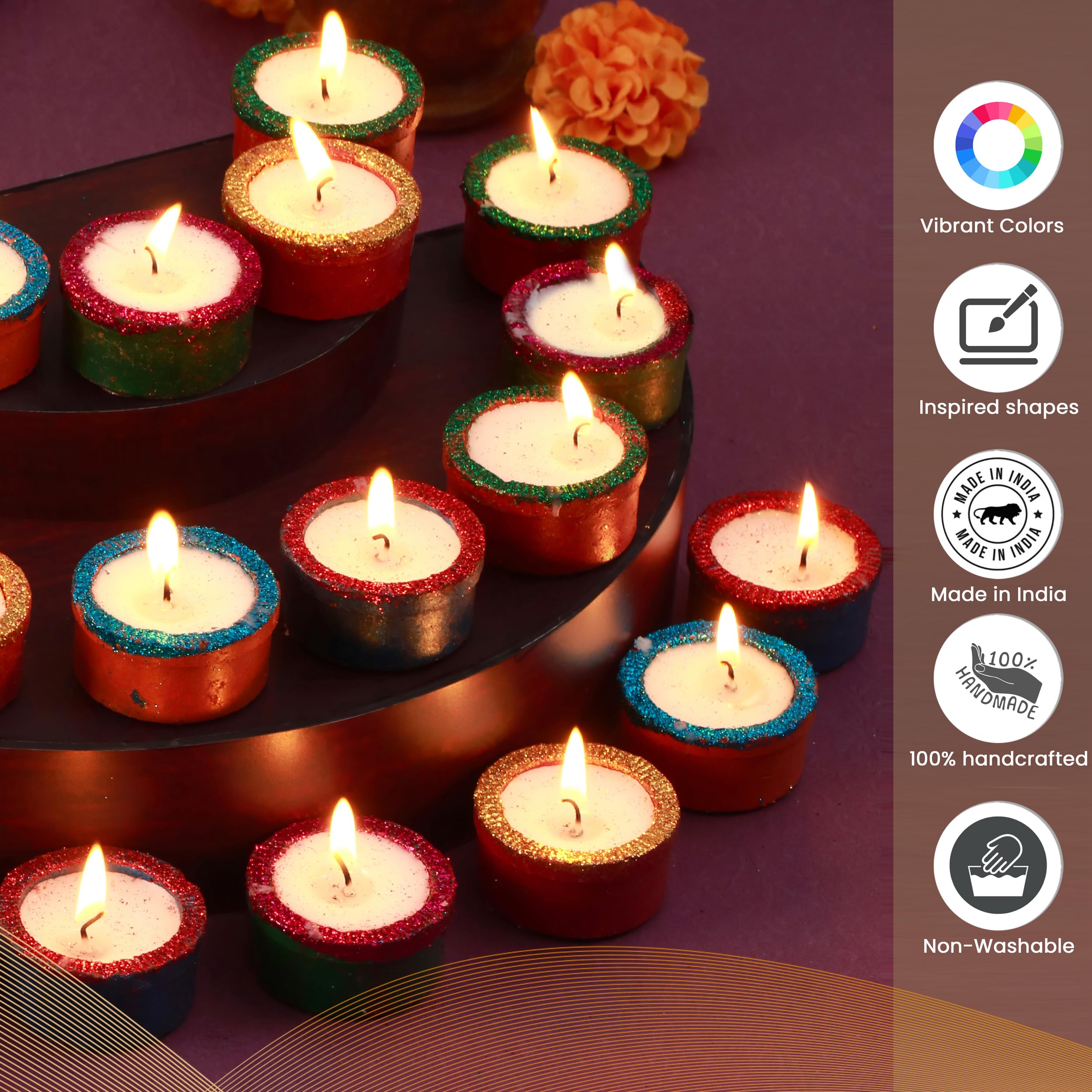 Tied Ribbons Clay Diya Set Of 20 | Handmade Terracotta Diyas For Indian Pooja Puja Oil Diya Lamp For Mandir  Temple  Indian Gift Items - Pongal Decorations For Home