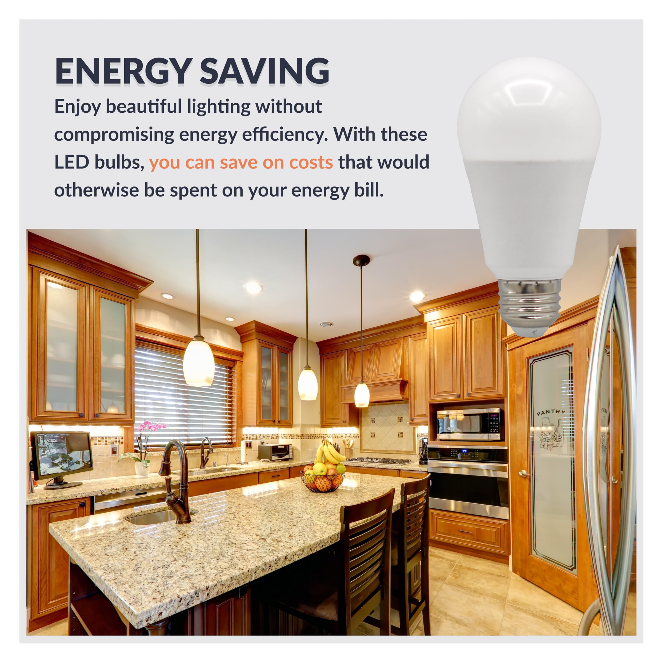 Newhouse Lighting 100 Watt Equivalent 2700K 1600-Lumen A19, E26 Base, Dimmable Led Light Bulb E26A19-100Wd, Ideal Light For Bedr