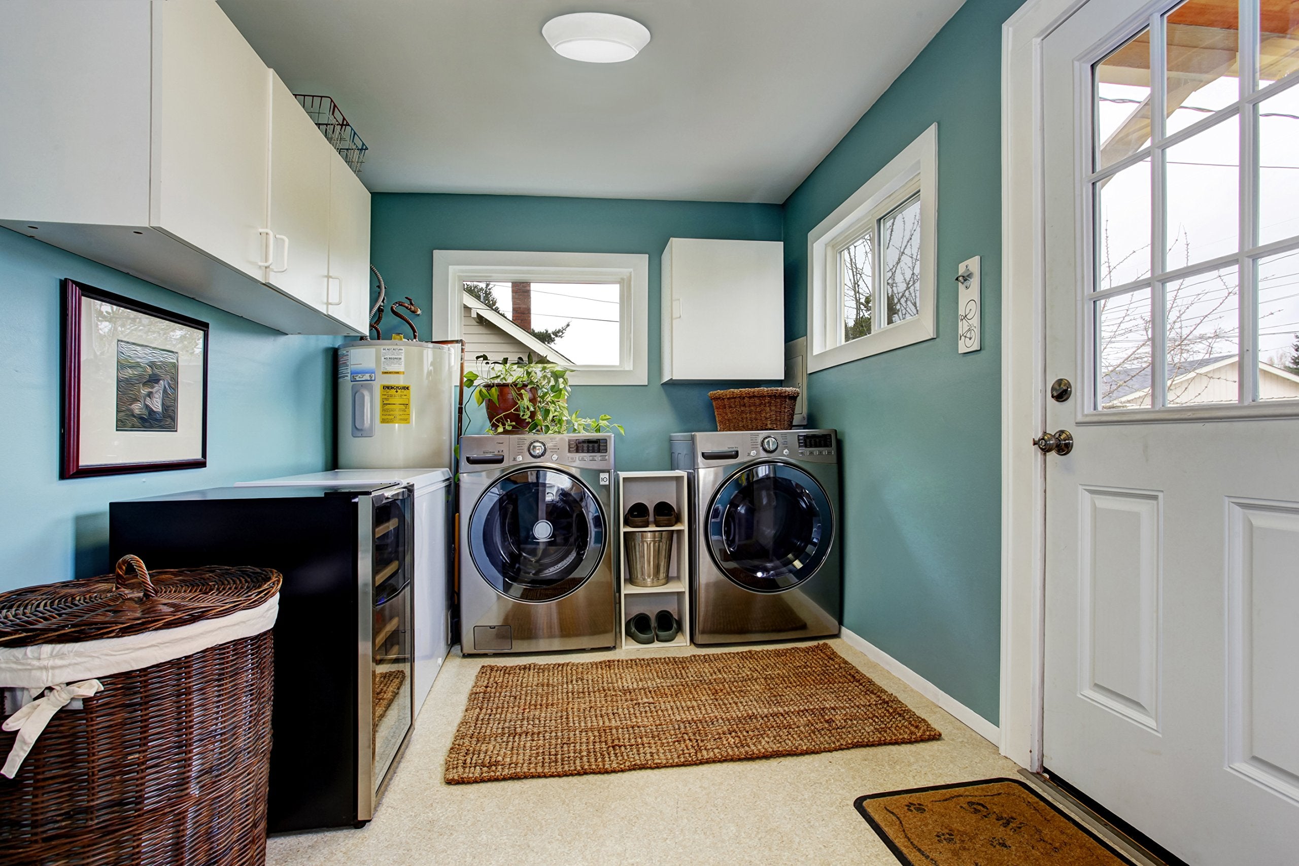 Lithonia Lighting 13in Round LED Flush Mount Ceiling Light, Dimmable, Wet Listed, White, Alloy Steel, Model FMML 13 830 WL