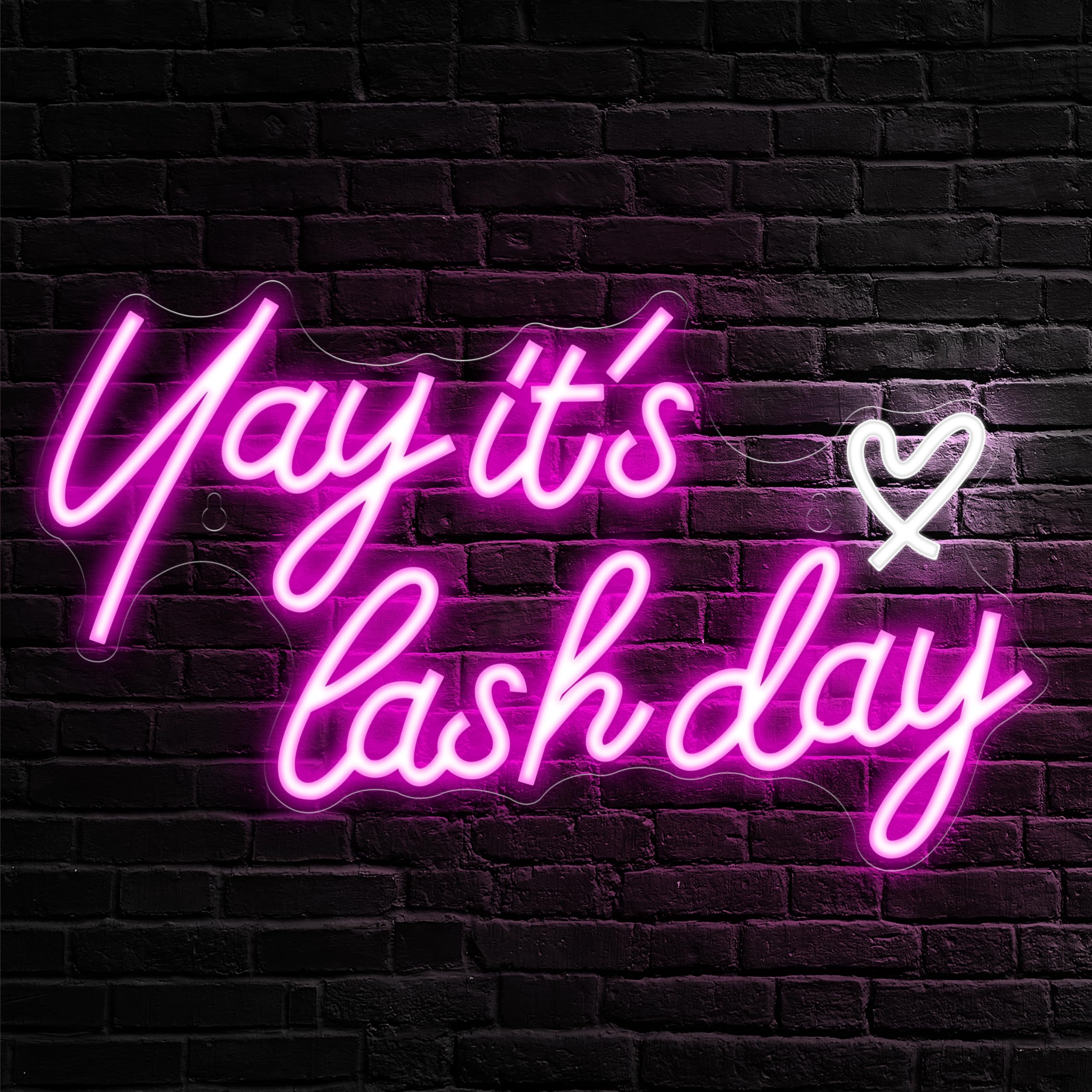 Kavaas Neon Sign - Lash Room Decor LED Light - 16.5inx0.6in - Lash Day Color