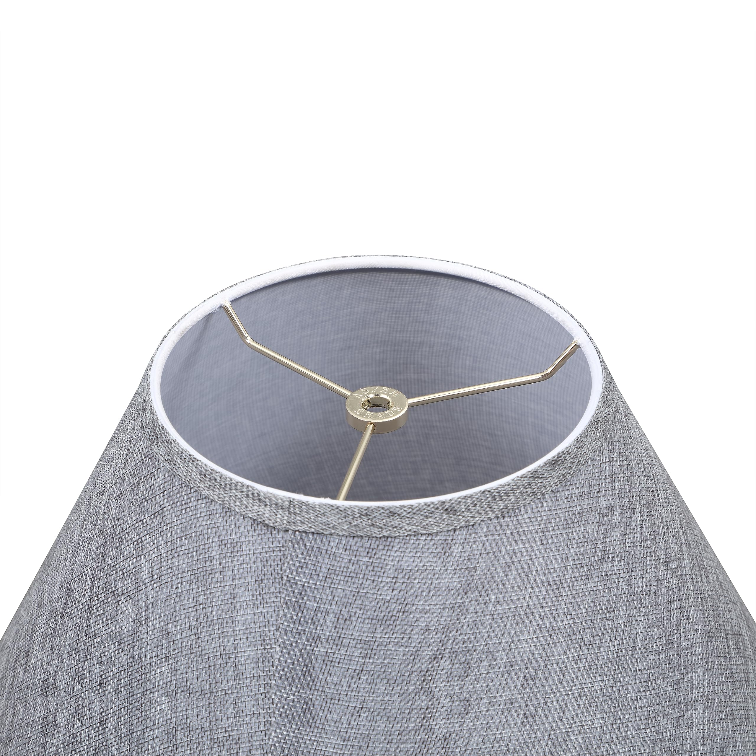 Aspen Creative Lamp Shade, Transitional Hardback Empire, Steel Gray, 18in wide, Model 32774, Material: Burlap