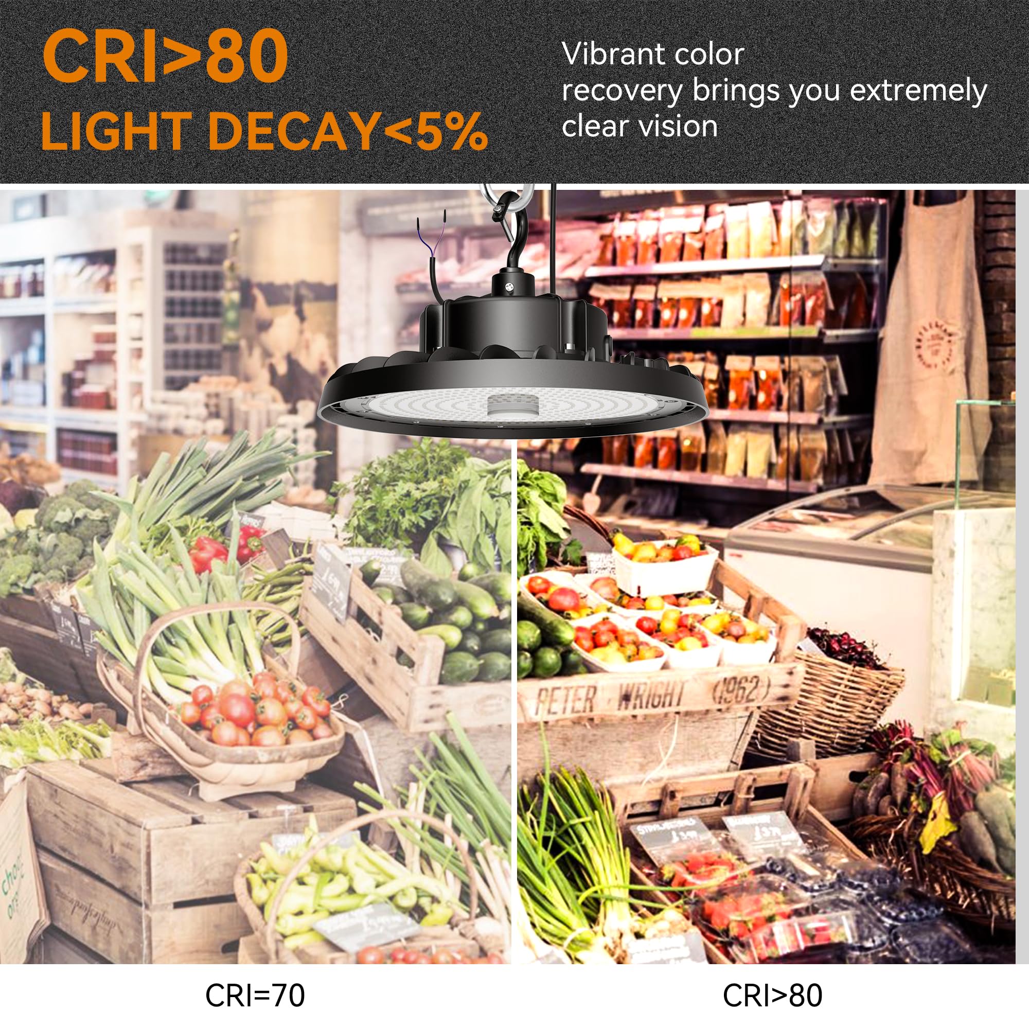 Shinewoo Ufo Led High Bay Light 240W 36,000Lm 5000K Daylight, High Bay Led Shop Light 0-10V Dimmable With Us Plug 5 Cable, Comme