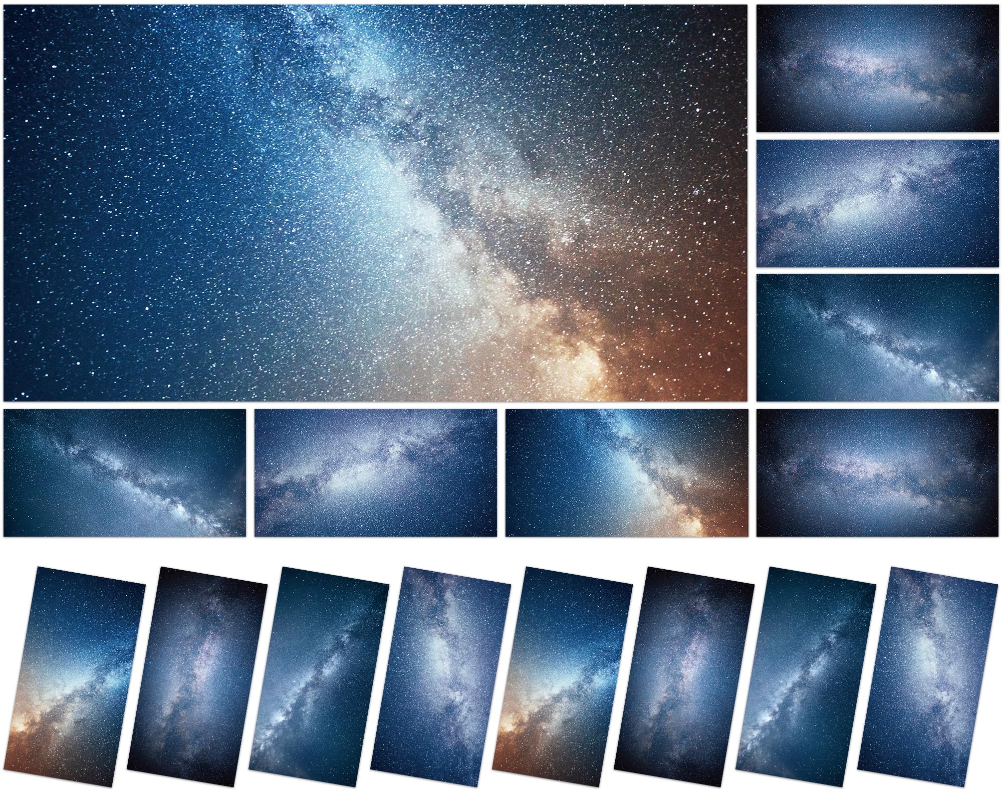 Wiooffen 8 Pcs Fluorescent Light Covers, 80 Magnets, 4 x 2 Feet, Polyester, Galaxy Blue, Model YM0885, Easy Install for Office &