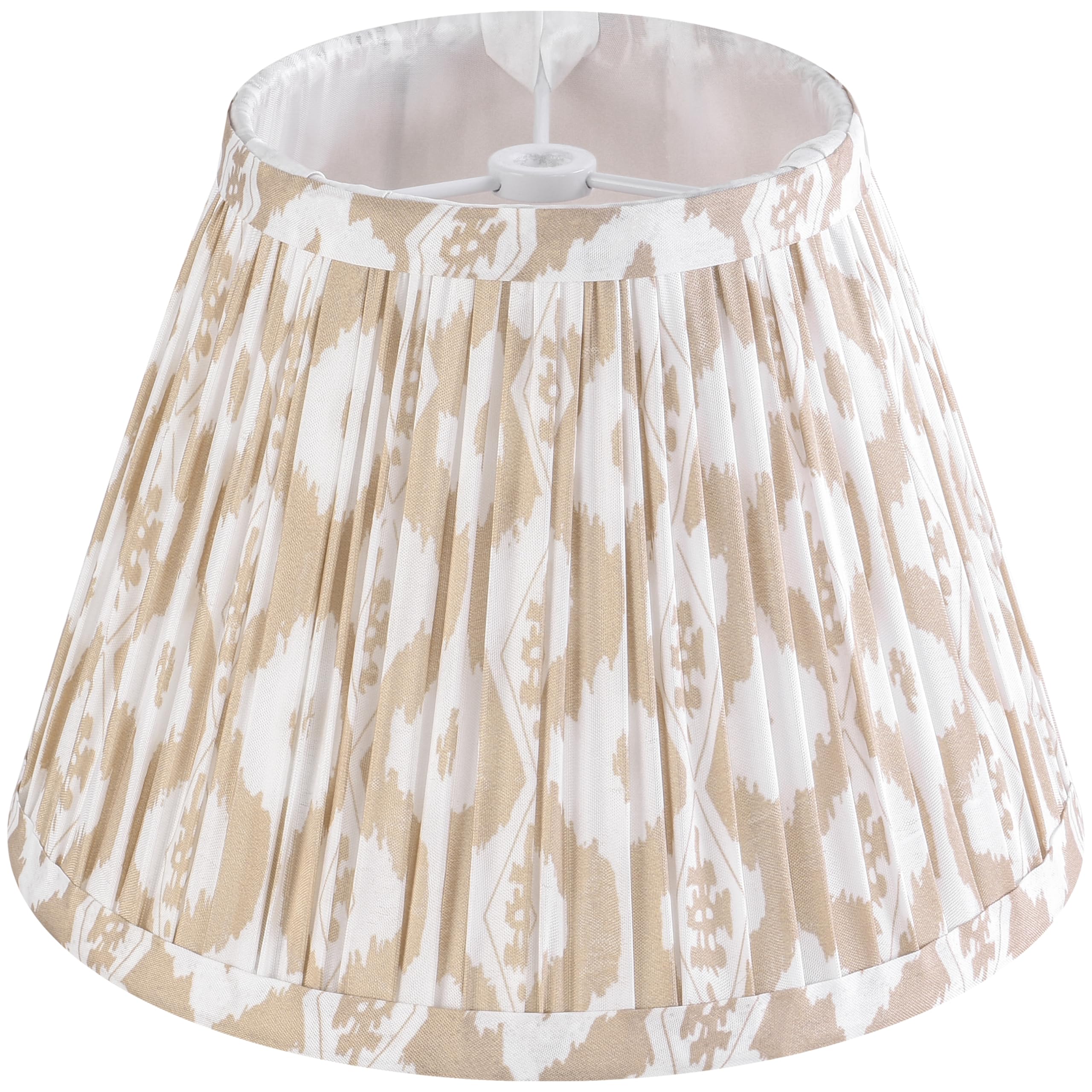 Go&So Small Pleated Art Deco Lamp Shade - Vintage Multi-Floral Design, 5X9X6.4 In, Spider Replacement Shade For Table & Wall Lamps