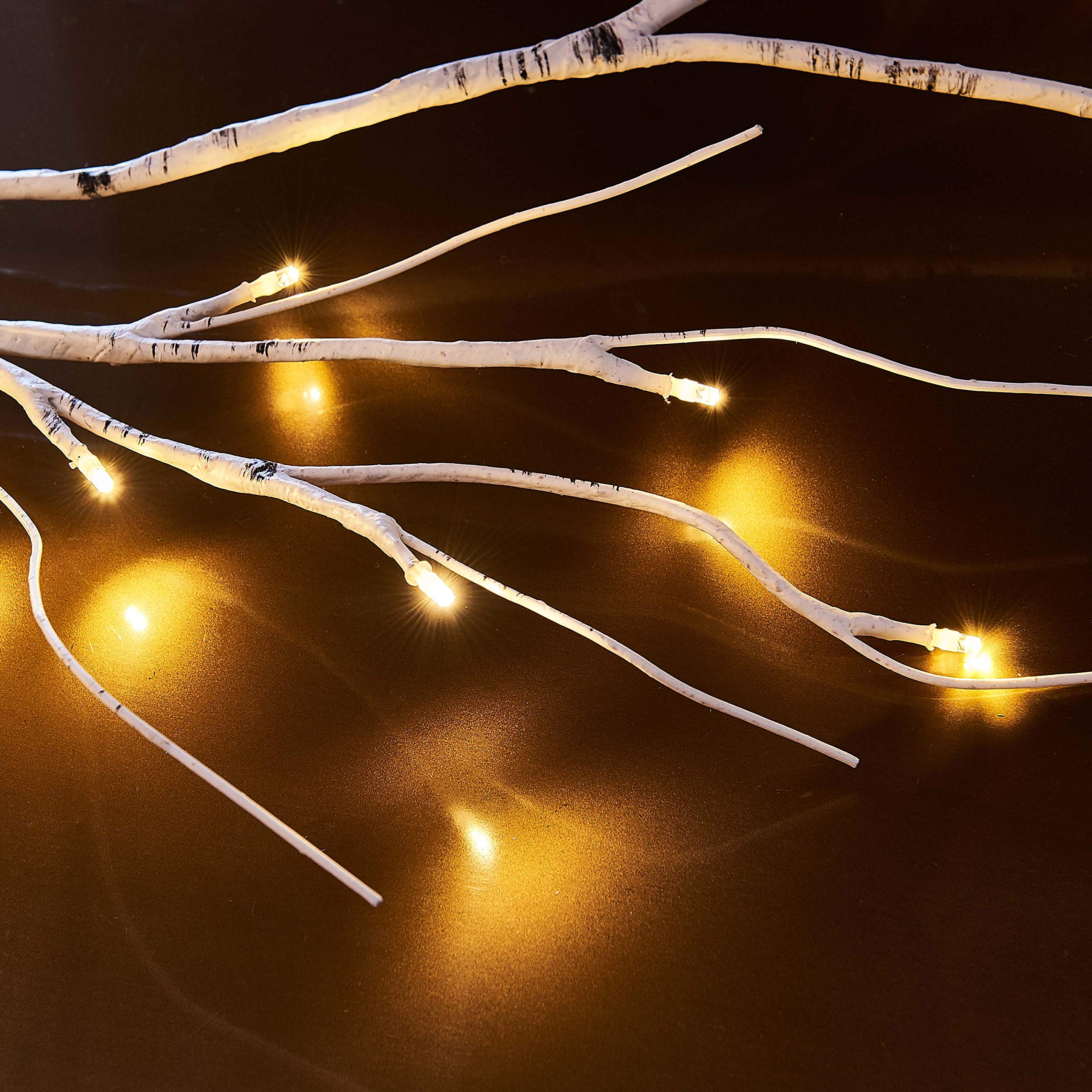 Hairui Lighted Baby Breath Flower Garland Battery Operated with Timer 48L Warm White LED 6FT, Artificial Gypsophila Vine Lights