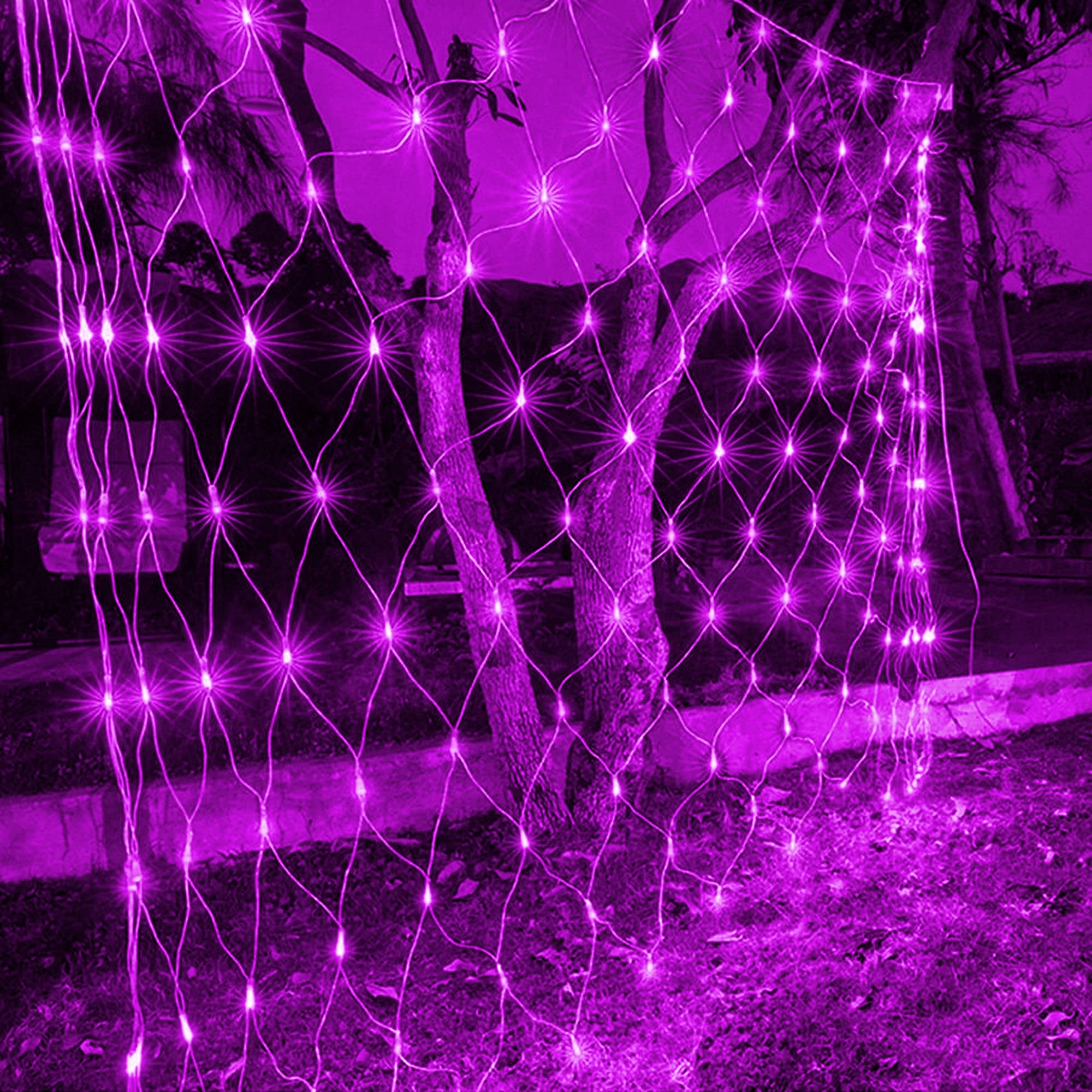 Dazzle Bright 200 Led Purple Net Lights, 9.8Ft X 6.6Ft, 8 Modes For Indoor