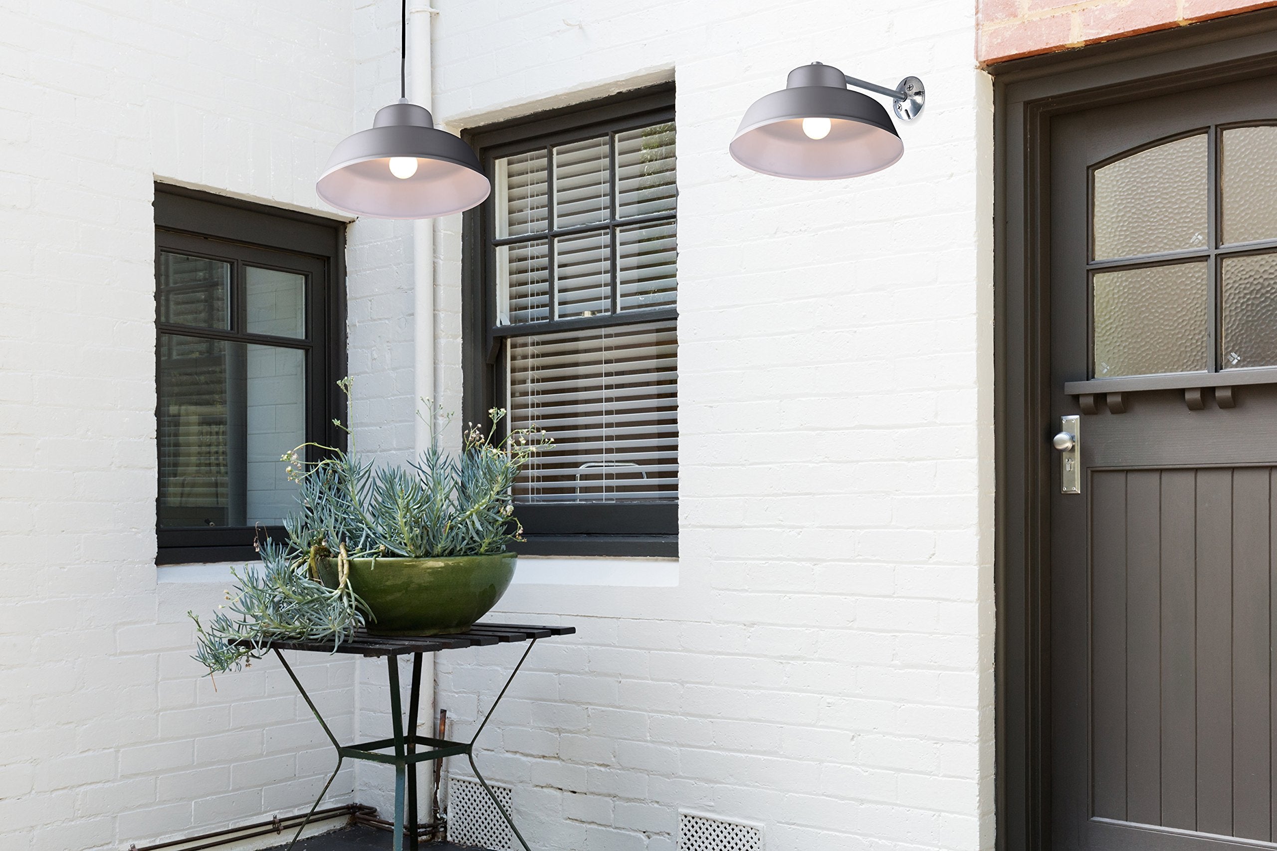 Canarm BL14CWS All Weather Light, 1-Bulb Ceiling/Wall Mount, Clear Glass Globe, Medium Size, Gray