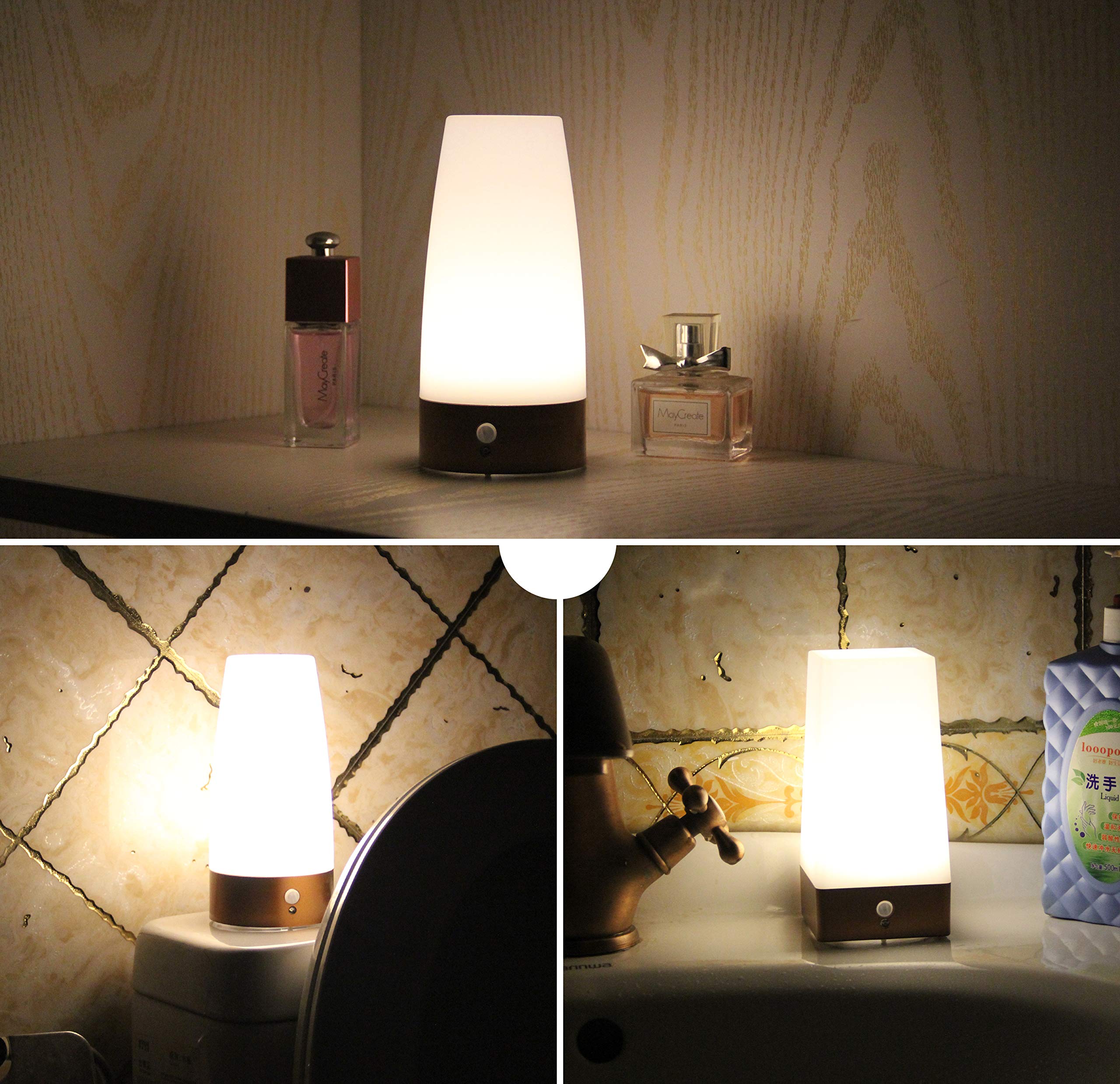 Portable Pir Motion Sensor Retro Led Night Light, Wireless Battery Operated Moving Table Lamp For Kids Room, Nursery, Child Hous