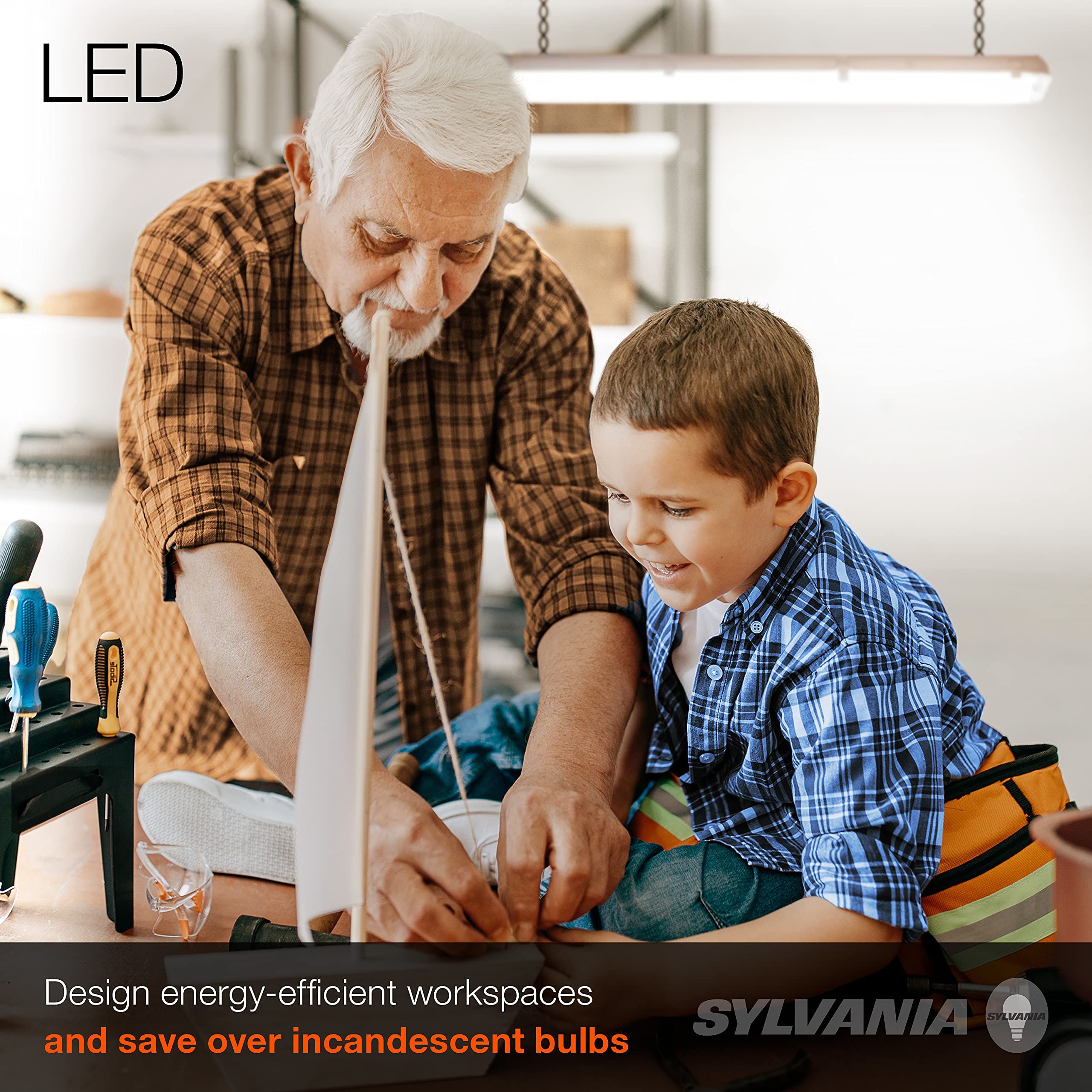 LEDVANCE SYLVANIA 4FT Plug In LED Shop Light 42W 4200LM 4000K Cool White Model 61451 - 1 Pack