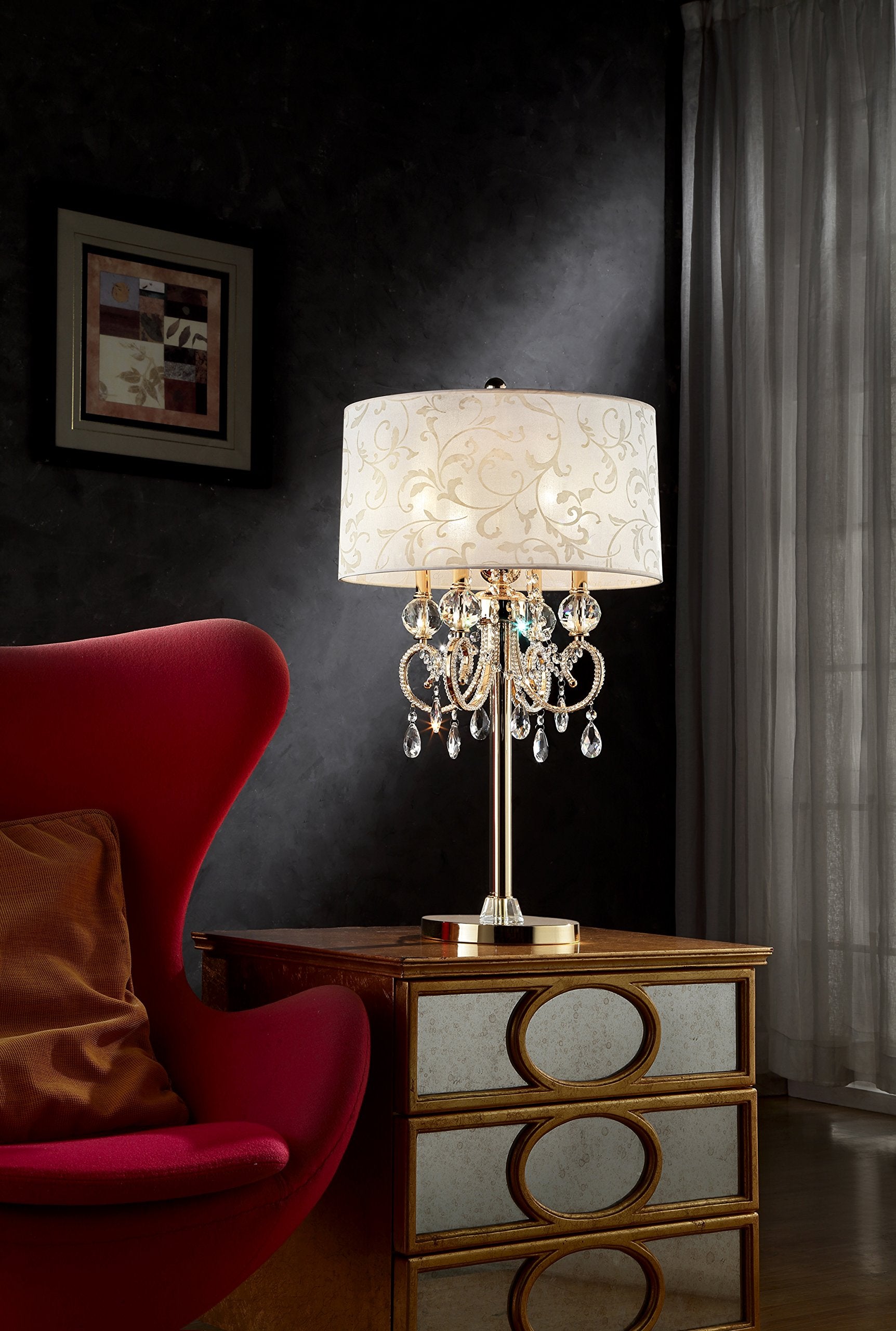 OK Lighting OK-5155T 32.5 H Aurora Table LAMP , White