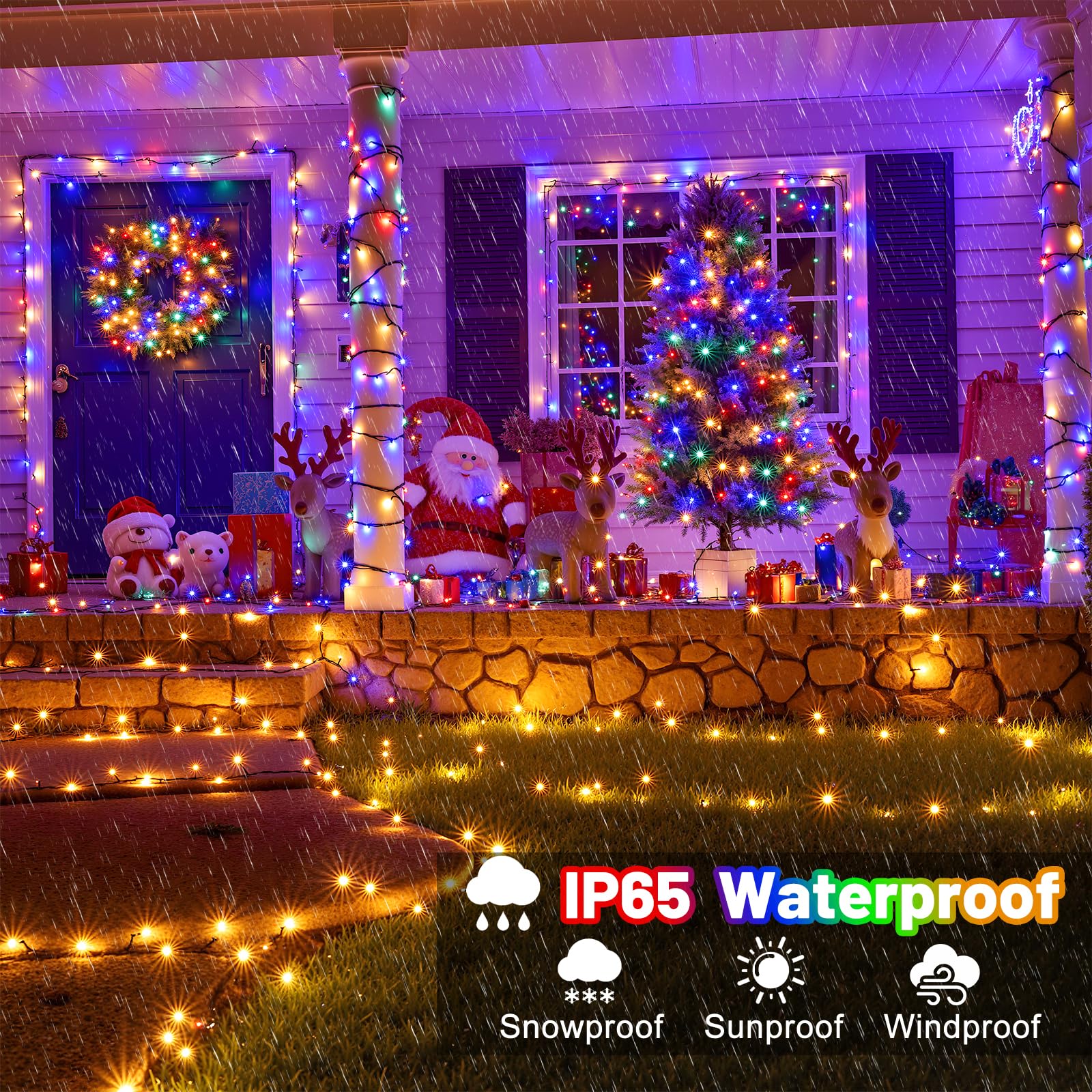 100Ft 300 Led Color Changing Christmas Lights  Warm White & Multicolor Christmas Tree Lights With Remote  Waterproof Connectable String Light Outdoor Indoor For Party Garden Xmas Tree Decorations