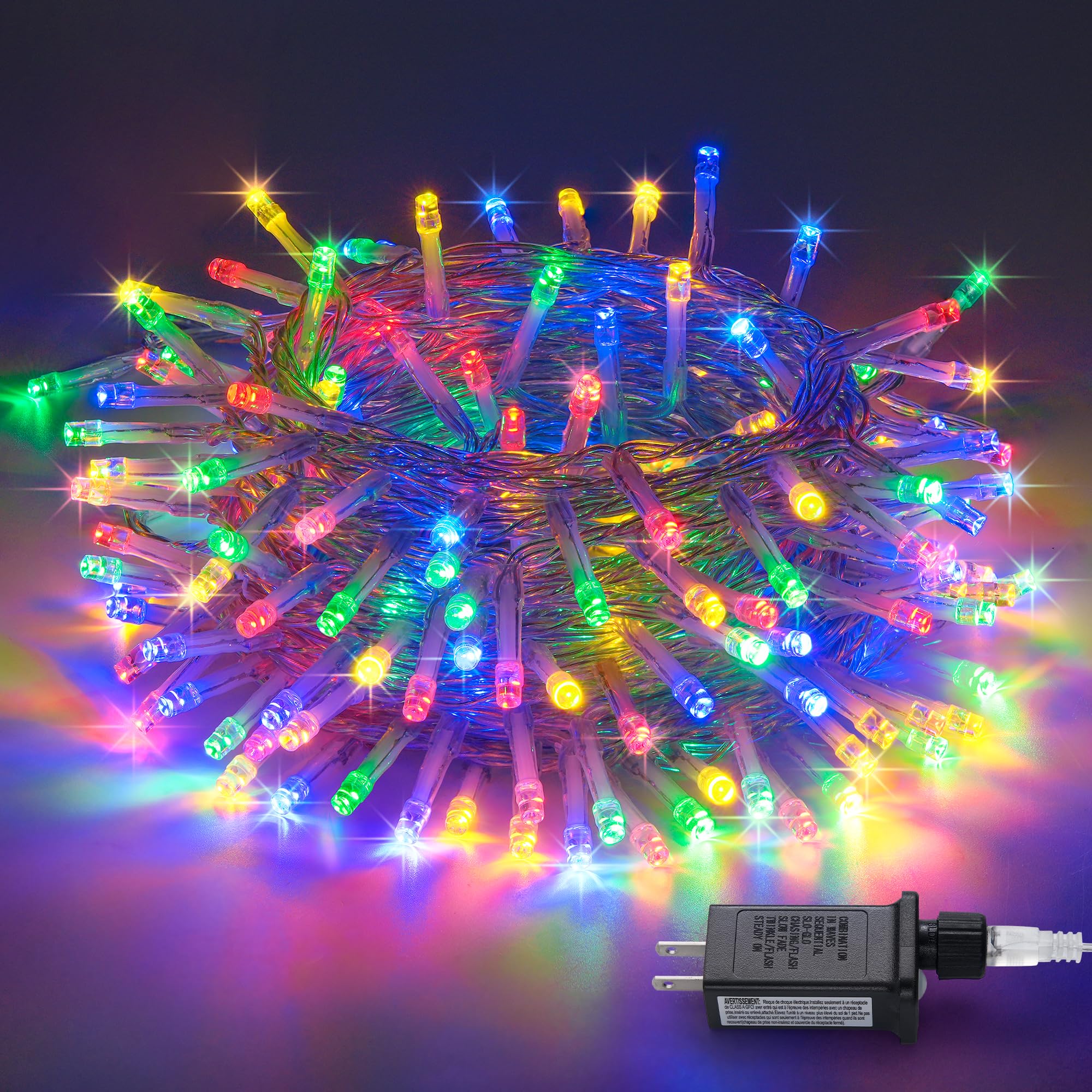 Jmexsuss 300 Led Multicolor Christmas Tree Lights 8 Modes Colored Christmas Lights Indoor Outdoor Multicolor Christmas Decor Lig