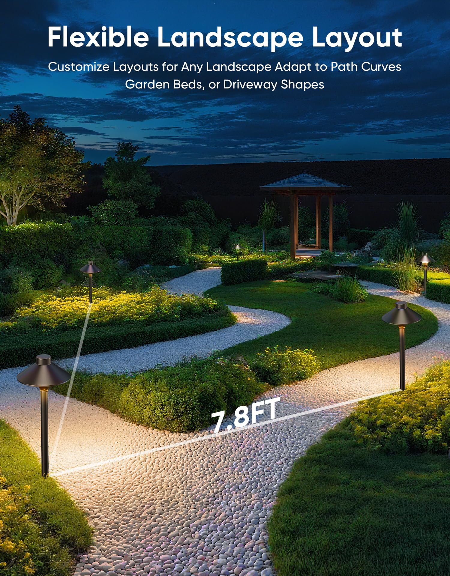 Partphoner Low Voltage Landscape Lighting 6-Pack  Aluminum 12V Pathway Lights With G4 Bulbs  Waterproof Oil Rubbed Bronze Color Wired Path Lights With Connectors For Walkway Yard Garden