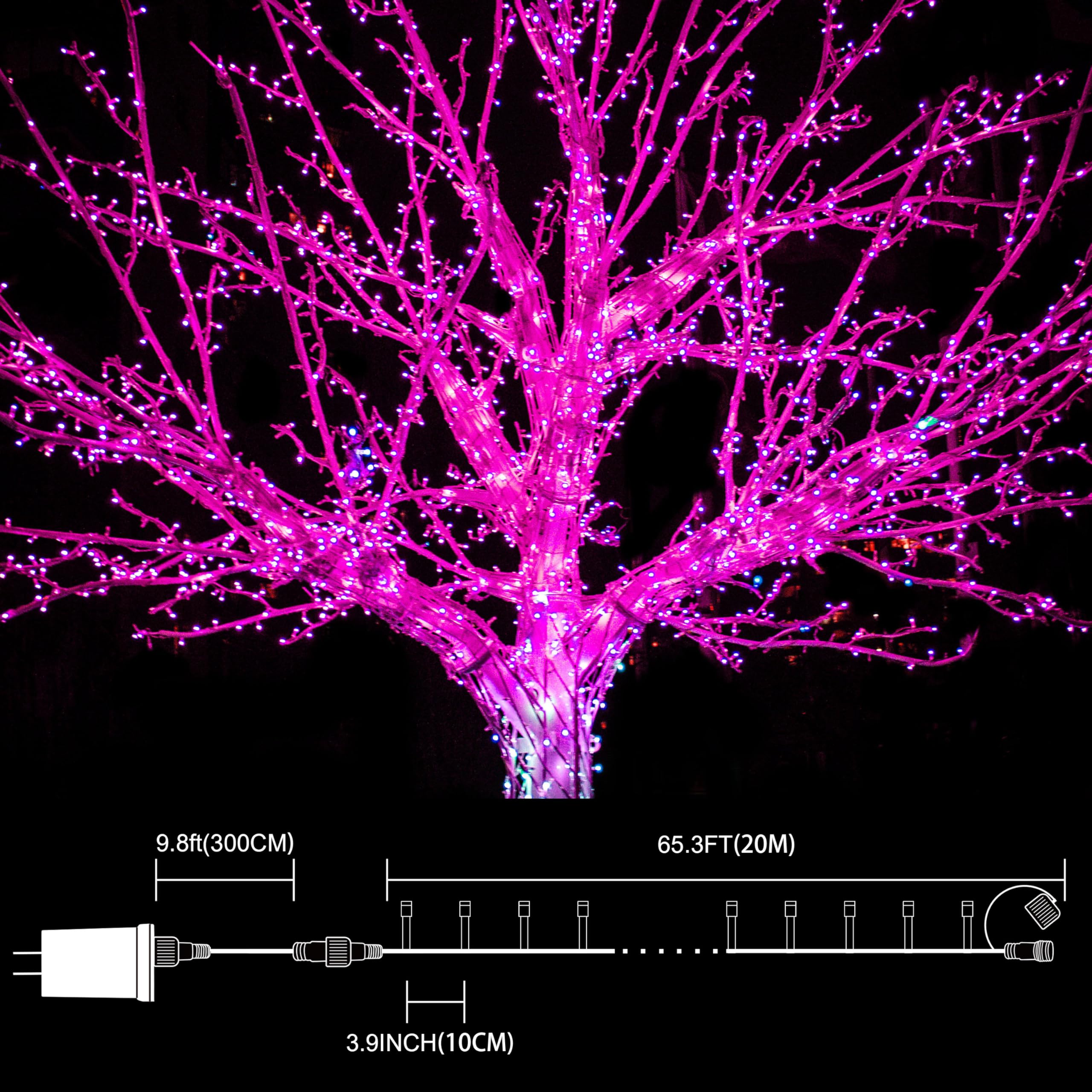 LAMPHOME 33ft LED Fairy String Lights, 100 Lights, Copper, Multicolor, Model YHLL-100F, 11 Modes for Indoor/Outdoor Decoration