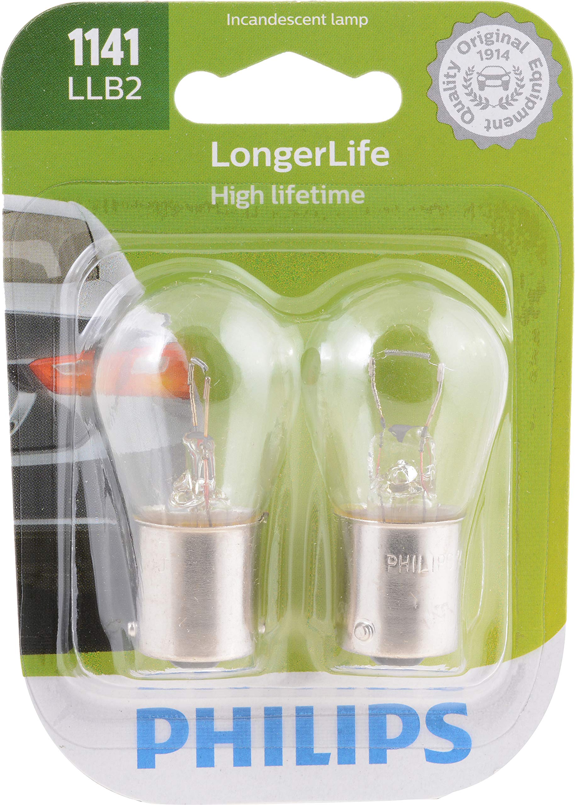Philips Automotive Lighting 1141 LongerLife Miniature Bulb, 2 Pack,1141LLB2